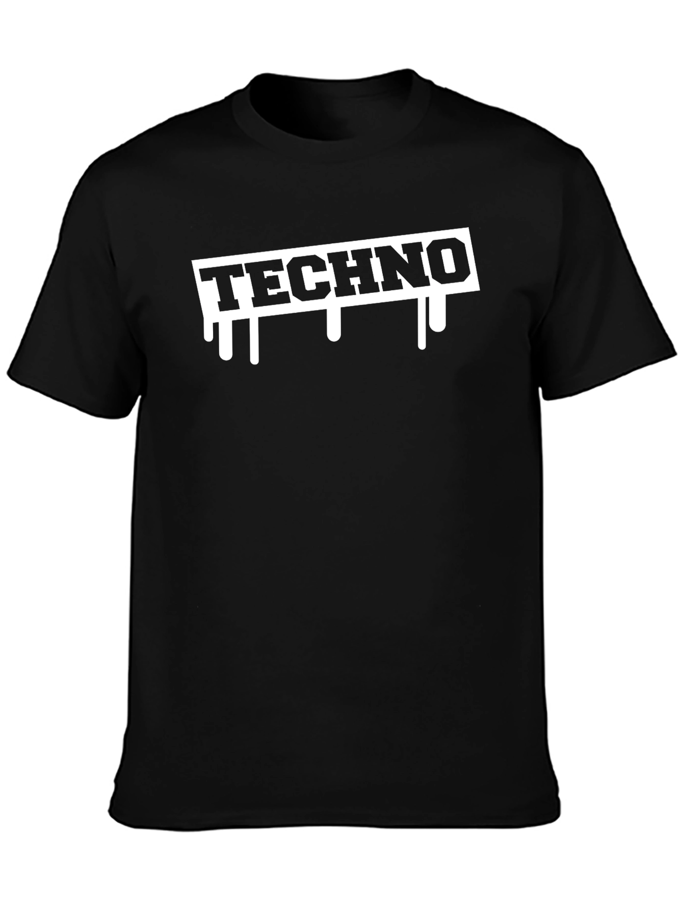 Techno Drip Graphic Black T-Shirt