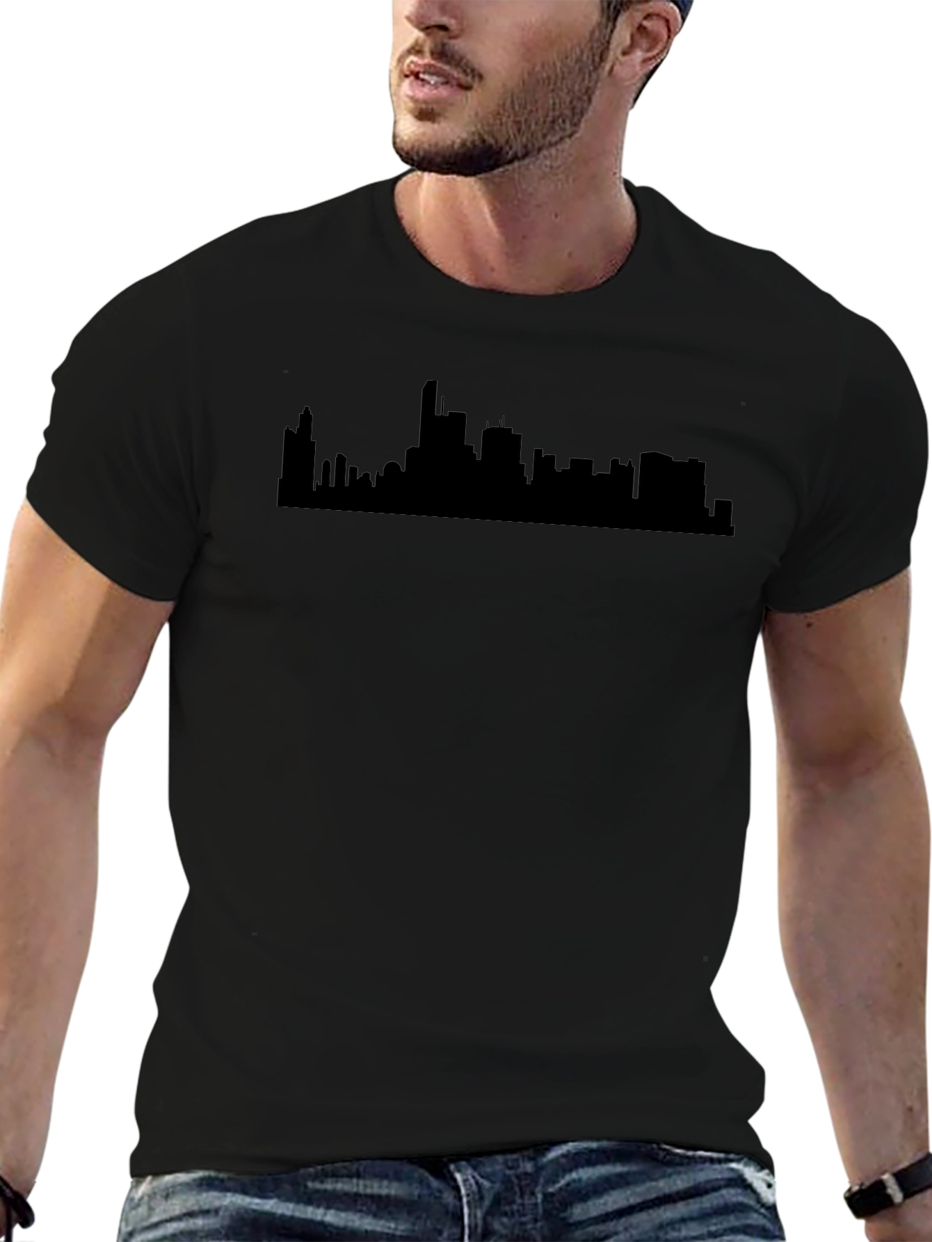 Cityscape Graphic Tee - Urban Silhouette T-Shirt