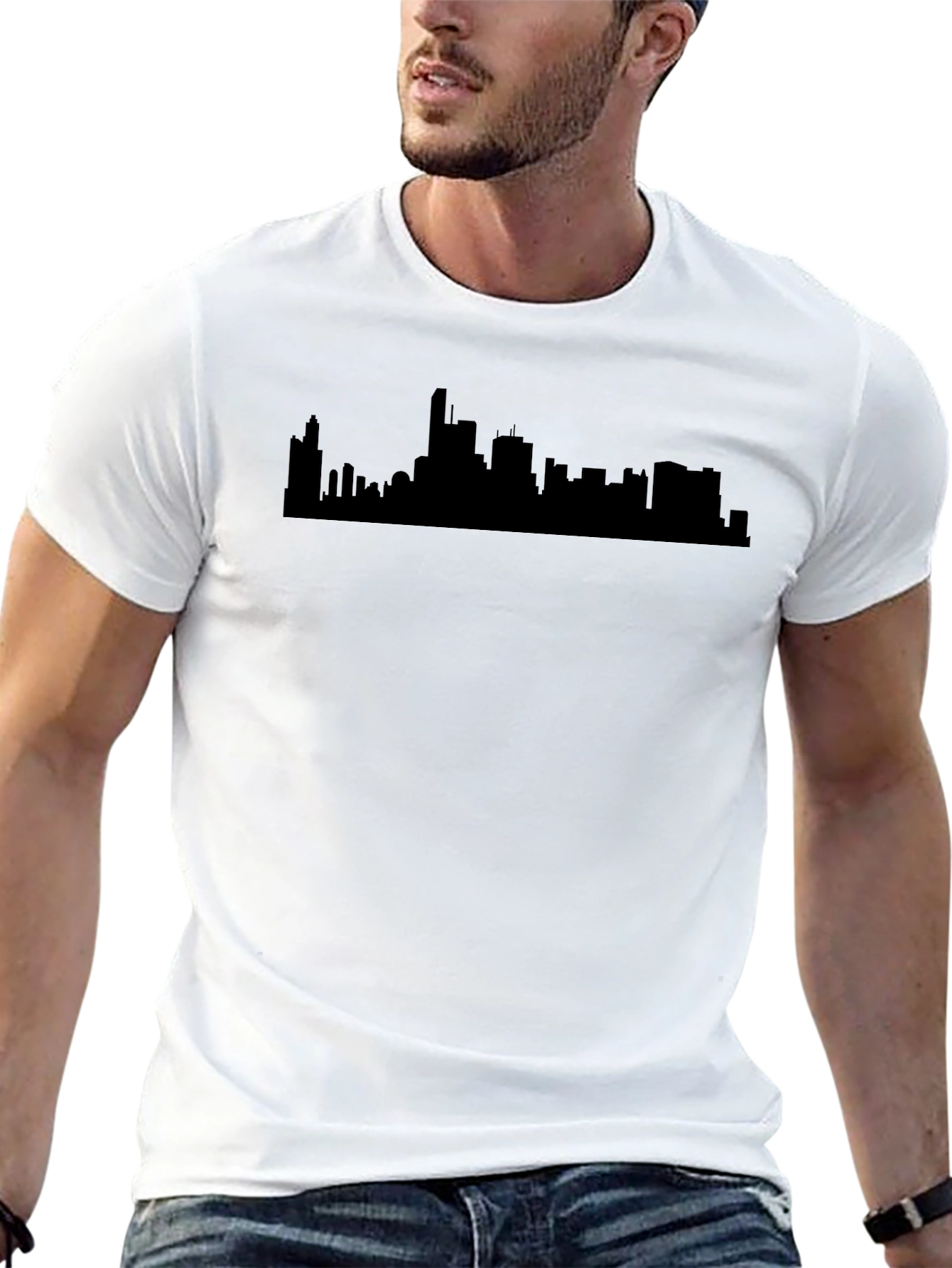 Cityscape Graphic Tee - Urban Silhouette T-Shirt