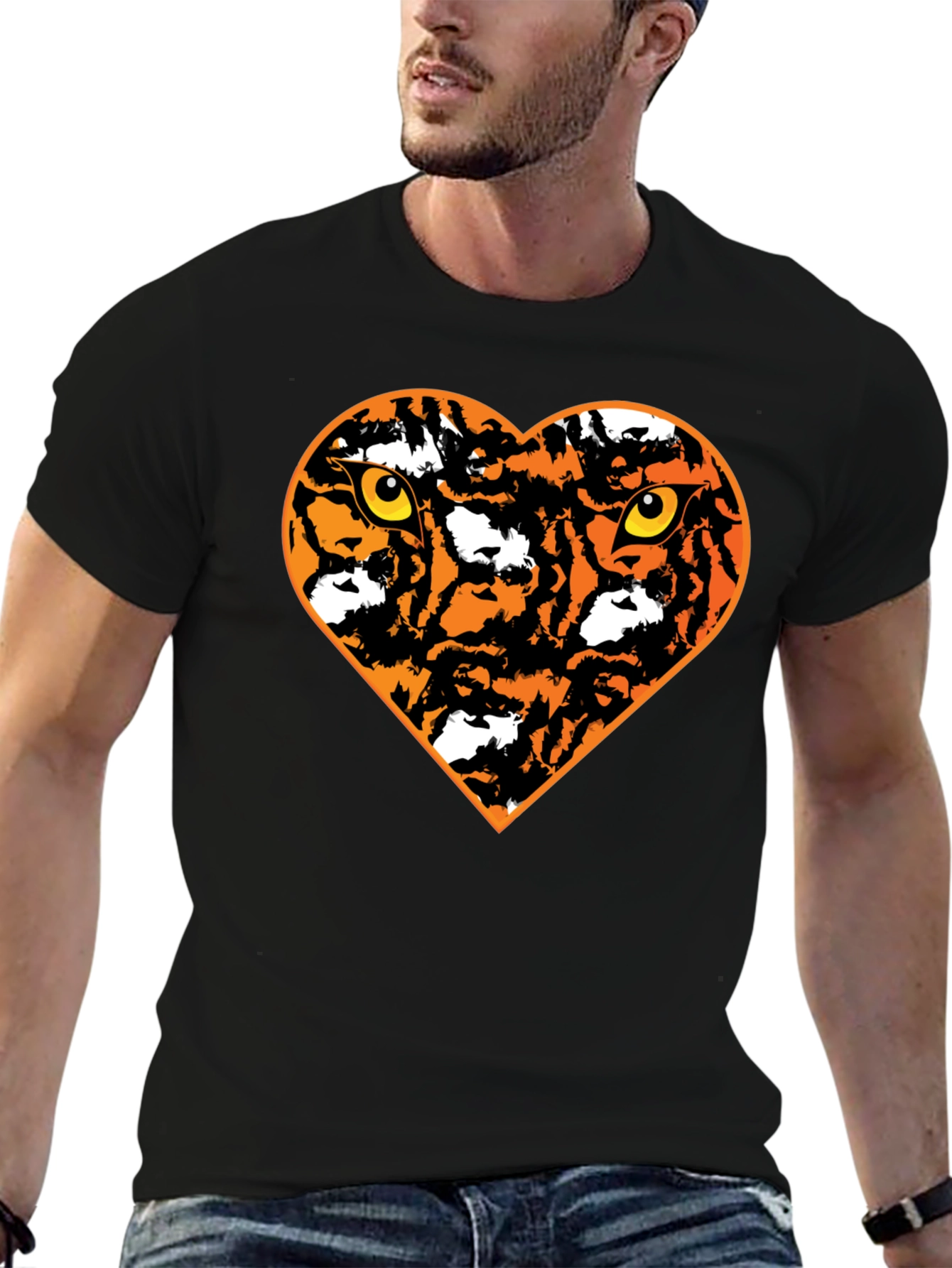 Tiger Heart Graphic T-Shirt - Black