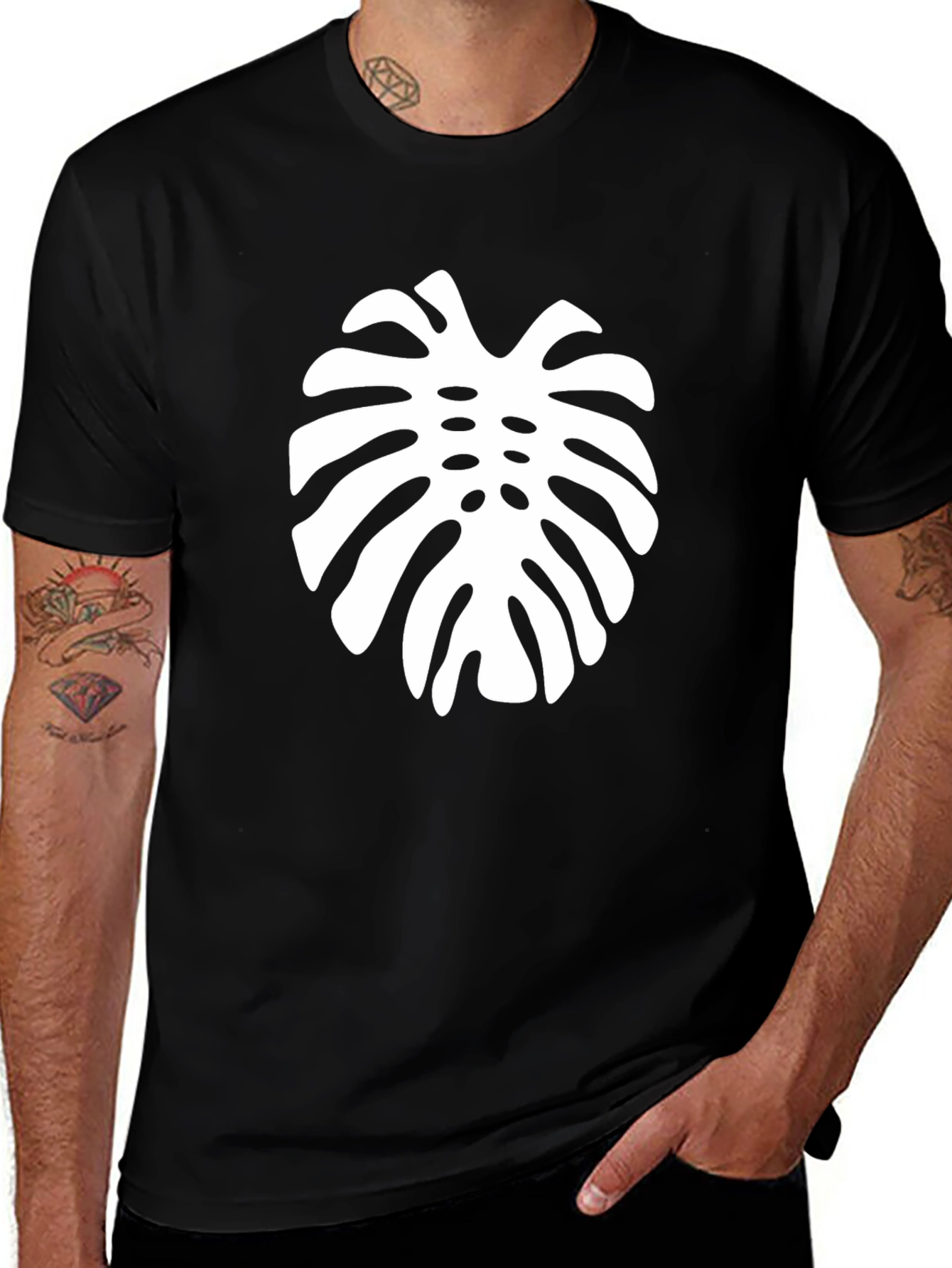 Tropical Monstera Leaf Graphic Tee