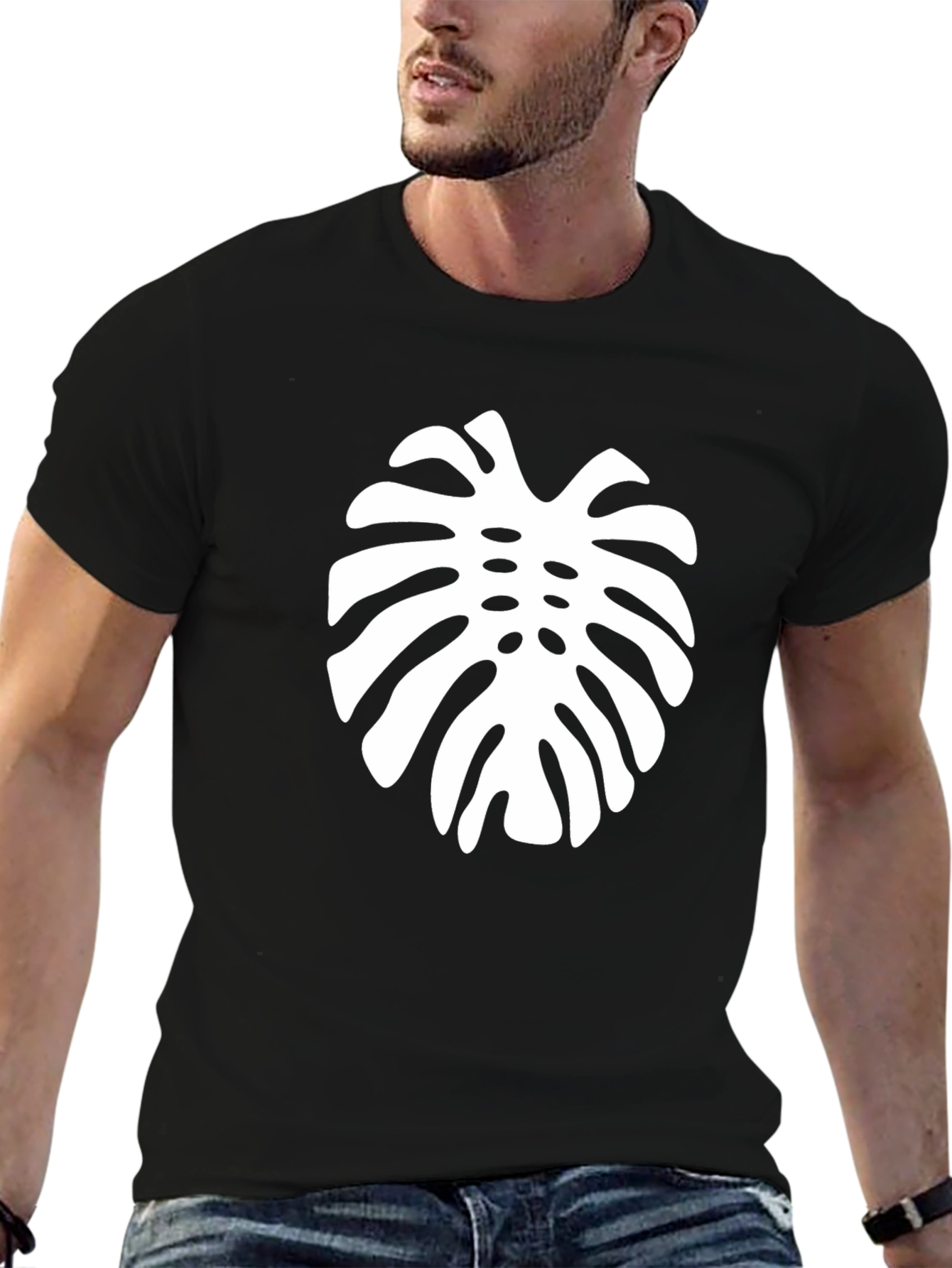 Tropical Monstera Leaf Graphic Tee
