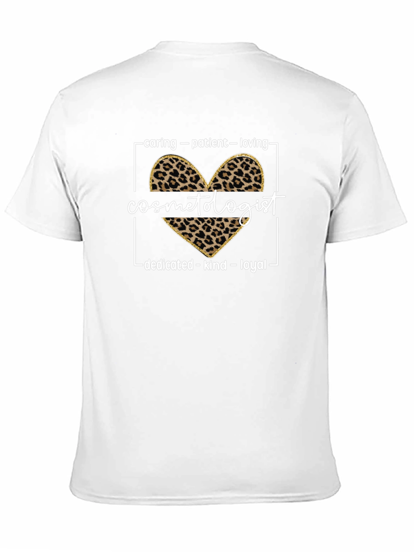 Cosmetologist Leopard Heart Graphic Tee