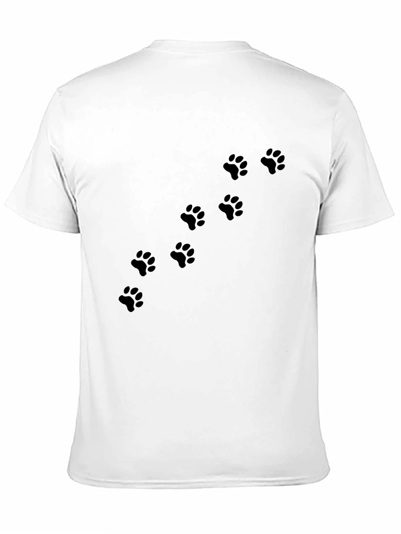 Mens Black T-Shirt with Paw Print Design