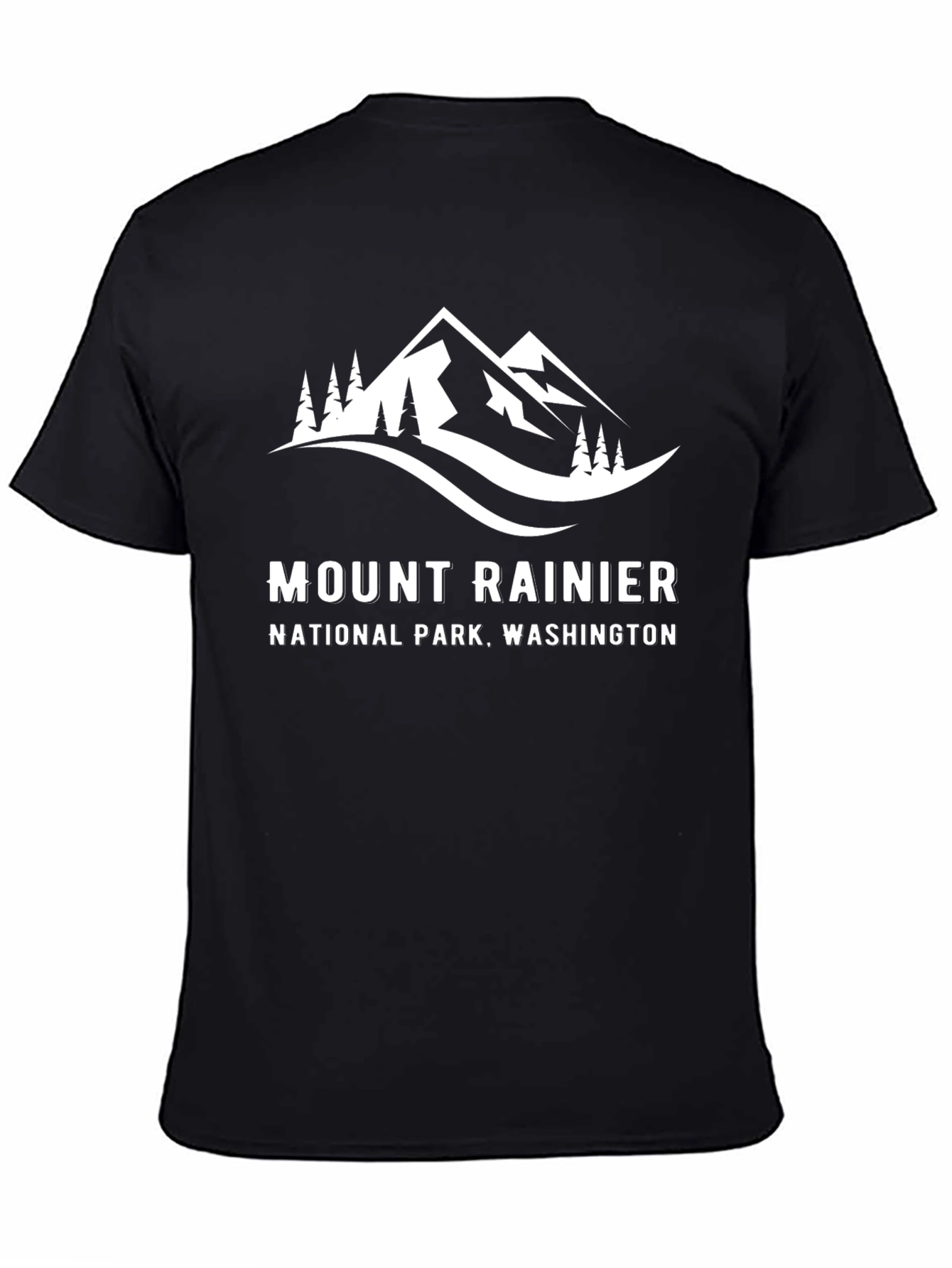 Mount Rainier National Park Black T-Shirt