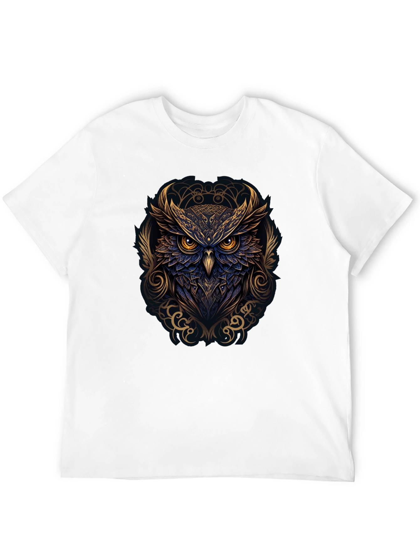 Owl Graphic Print T-Shirt - Black