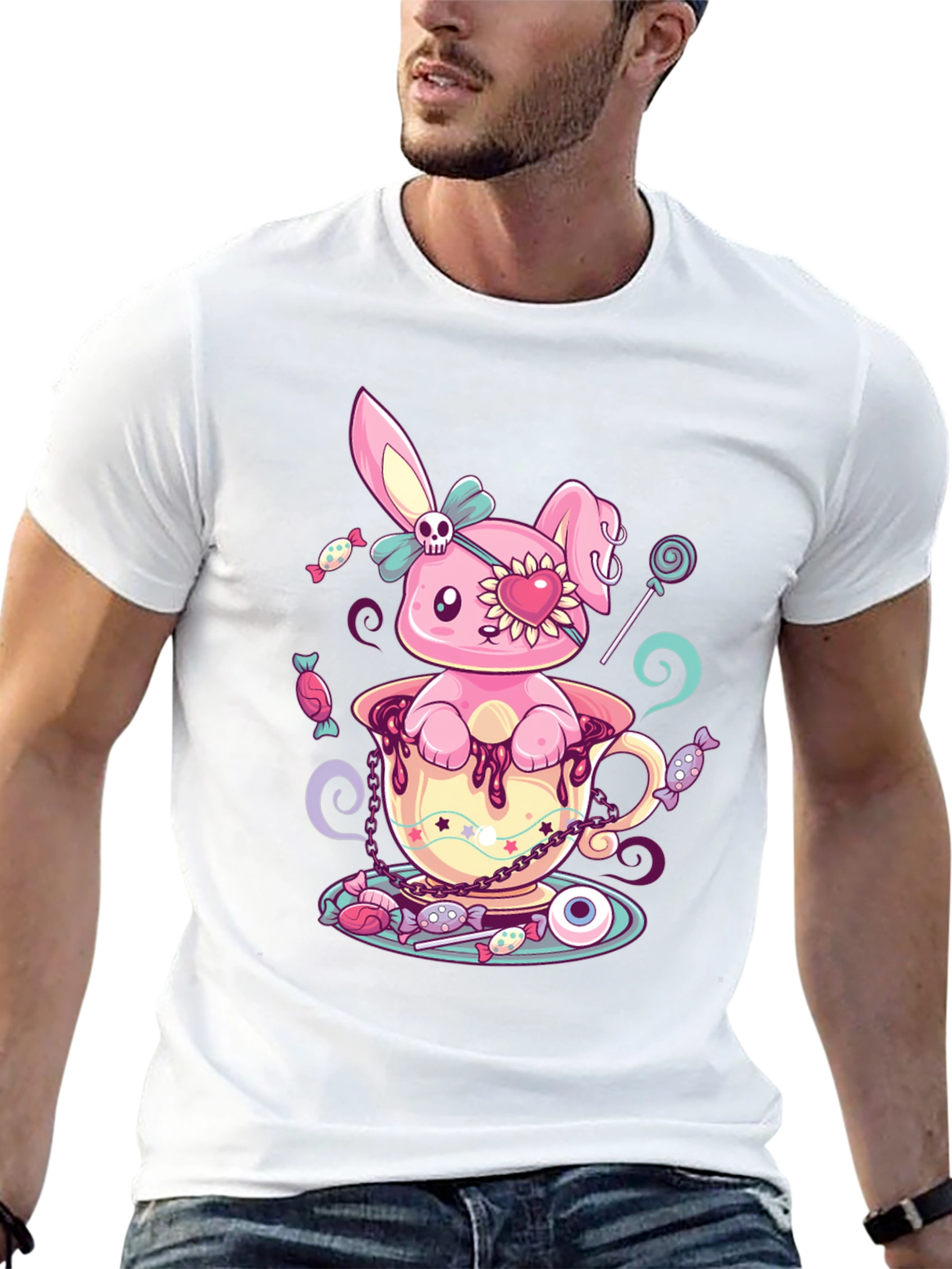 Cute Kawaii Bunny in Teacup T-Shirt