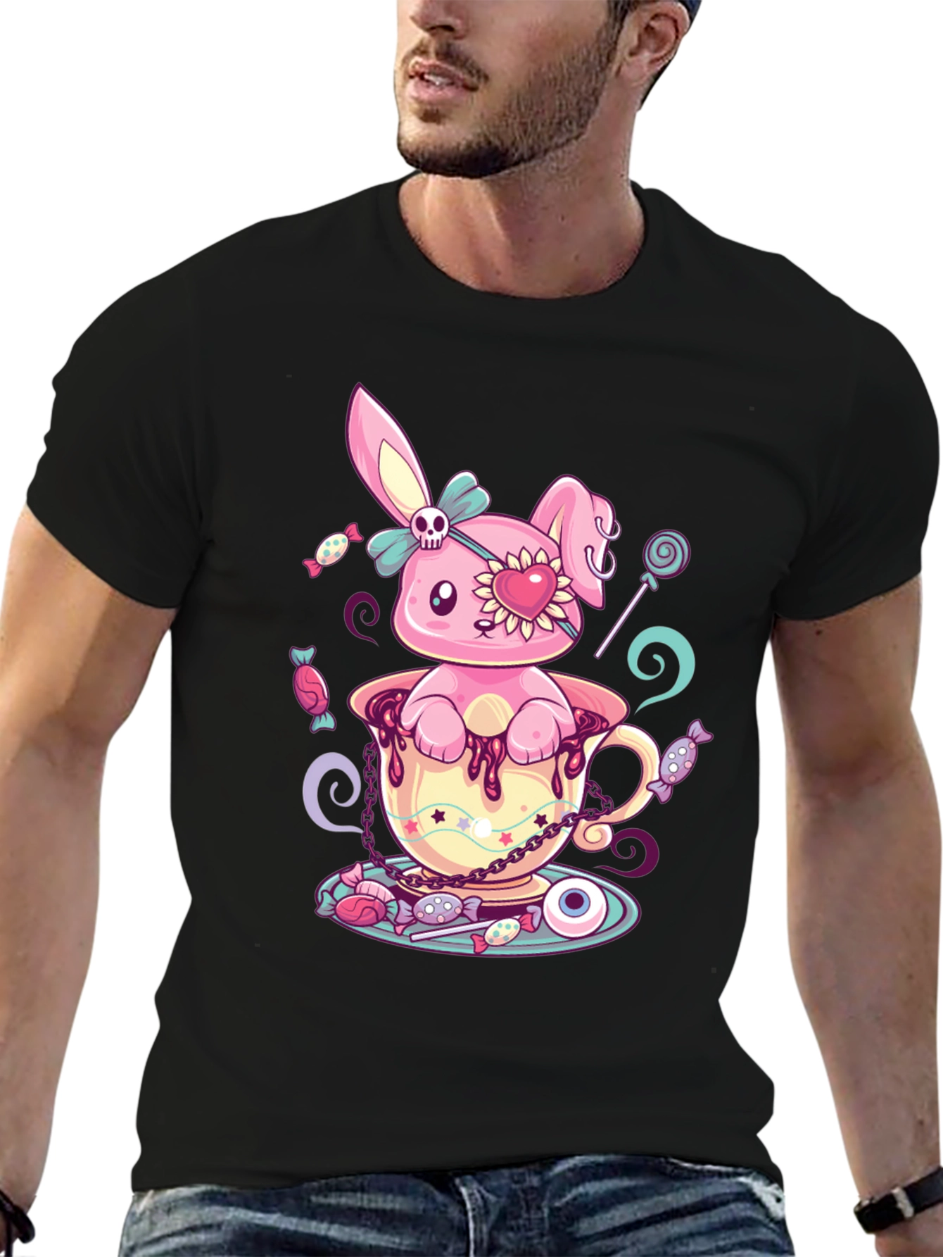 Cute Kawaii Bunny in Teacup T-Shirt