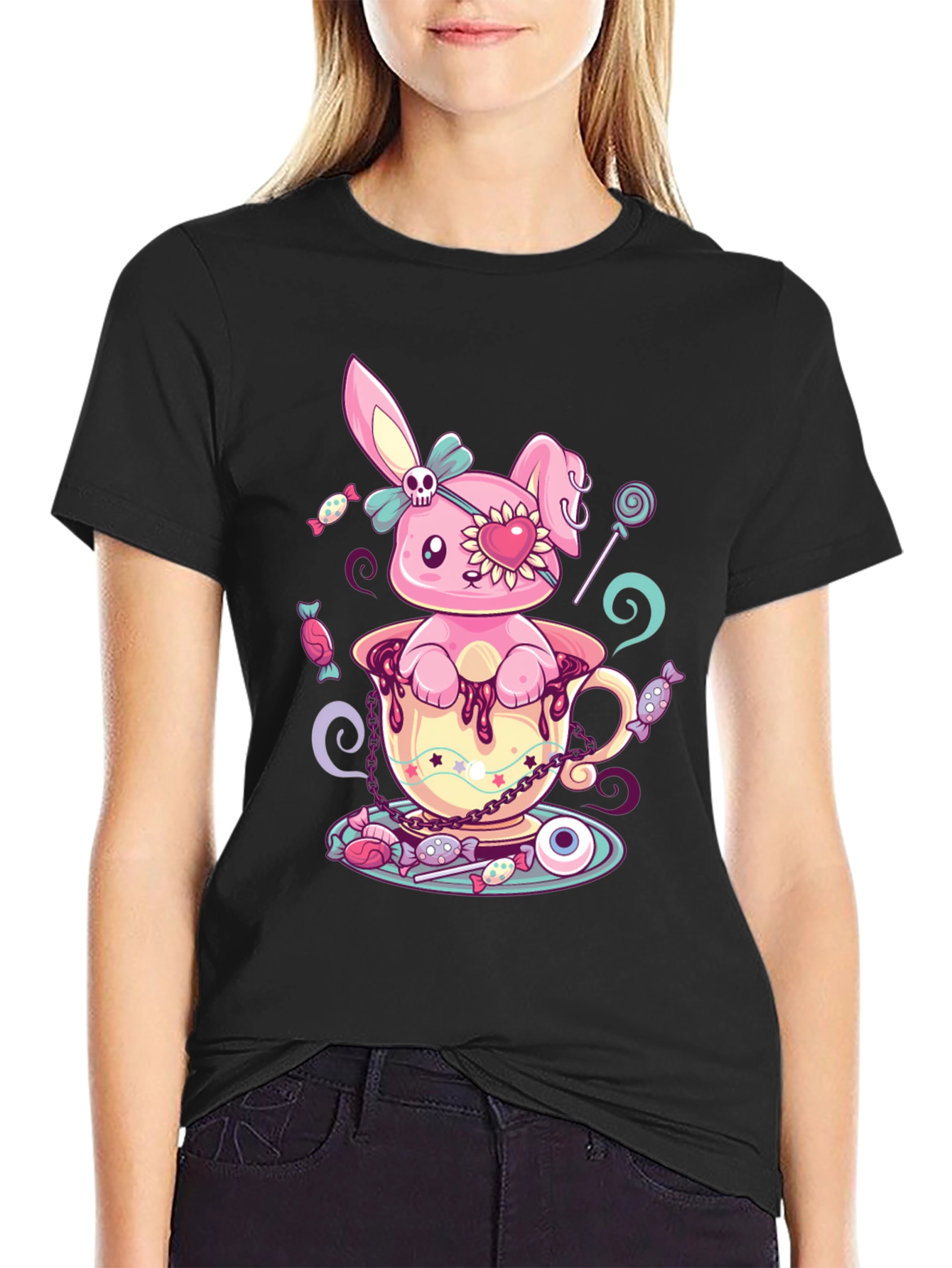 Cute Kawaii Bunny in Teacup T-Shirt