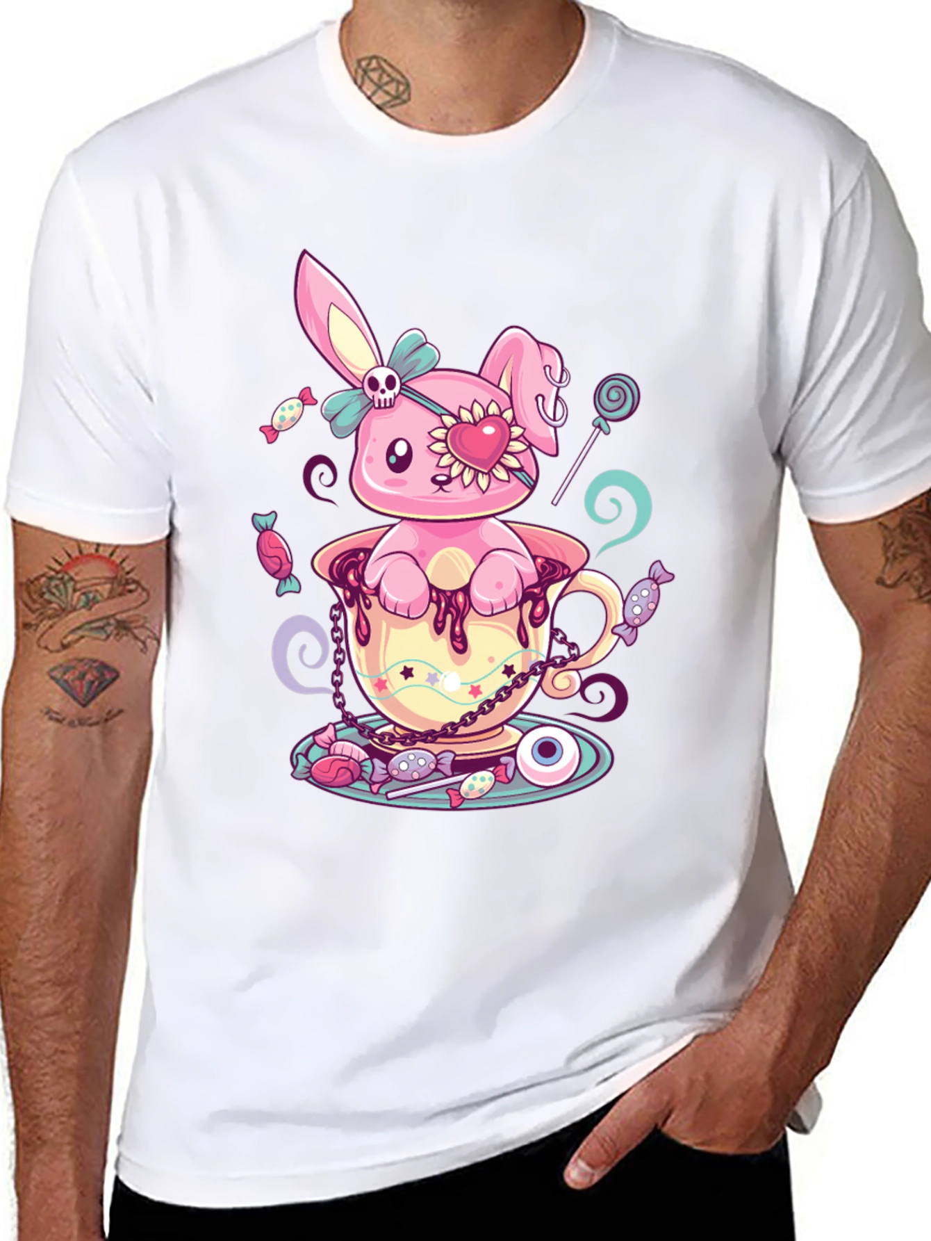 Cute Kawaii Bunny in Teacup T-Shirt