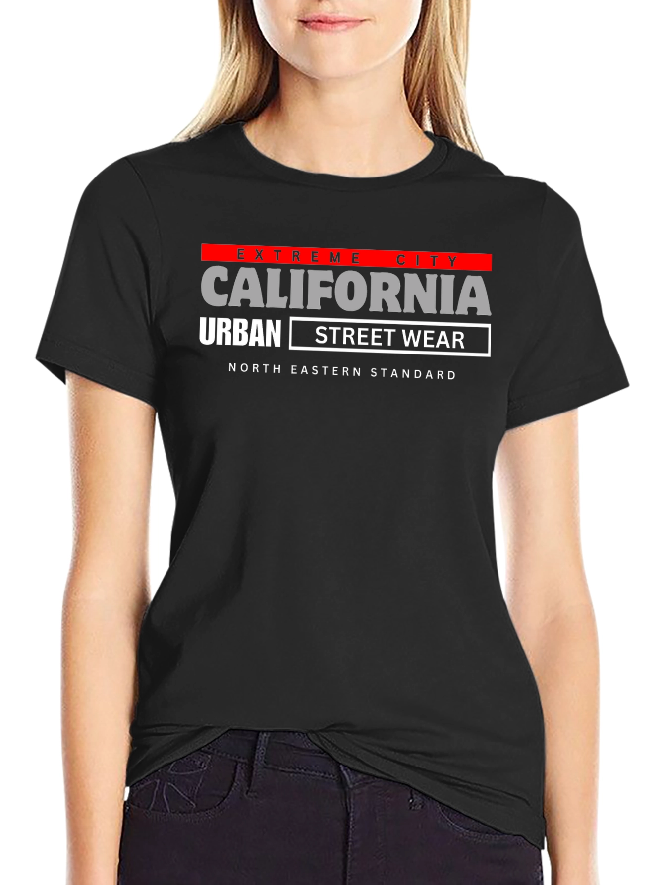 California Urban Street Wear Black T-Shirt
