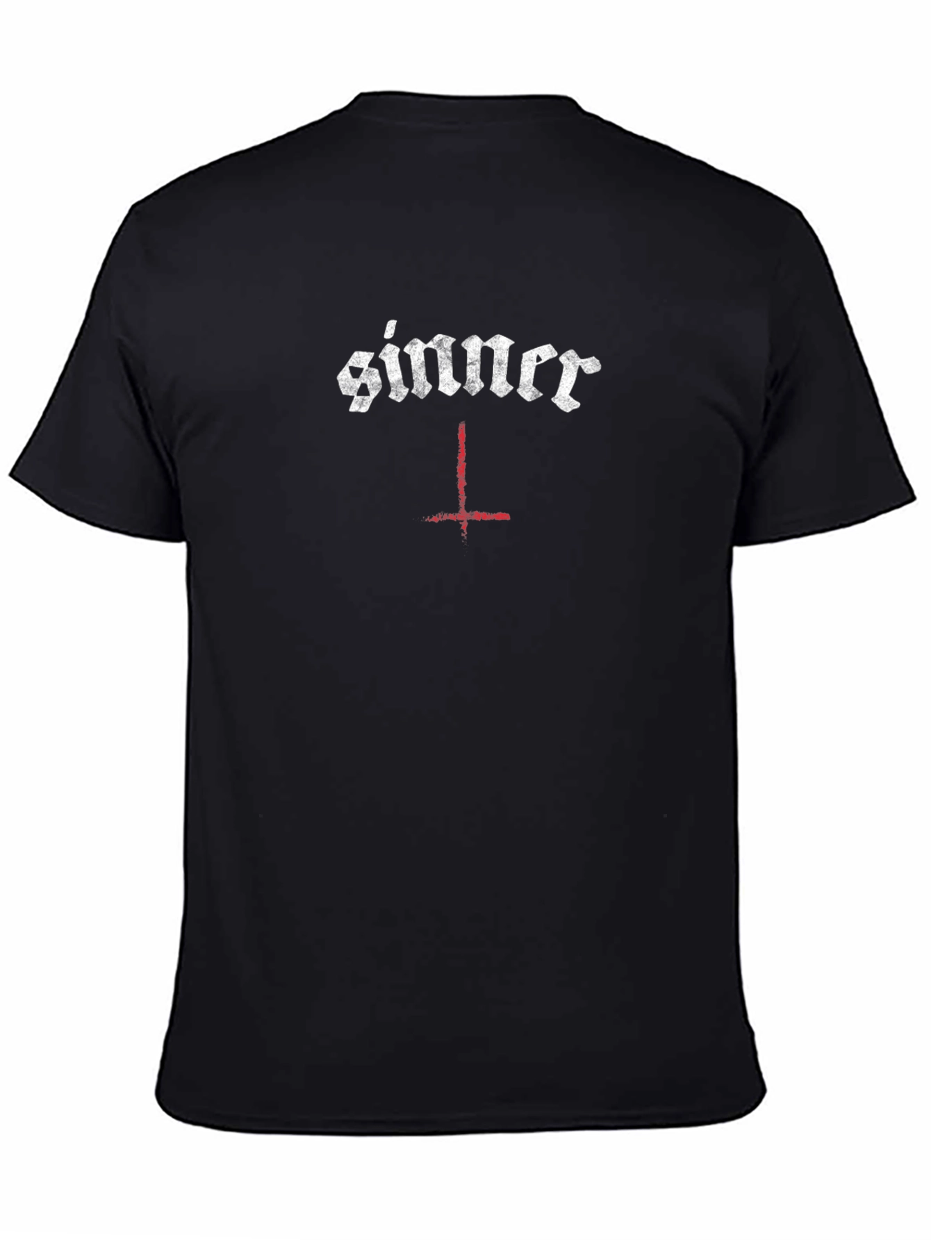 Sinner Inverted Cross Graphic Tee - Black