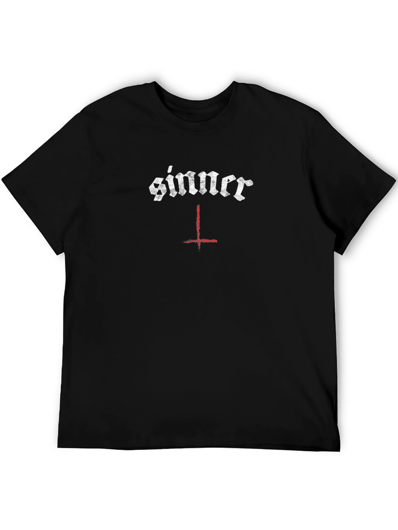 Sinner Inverted Cross Graphic Tee - Black