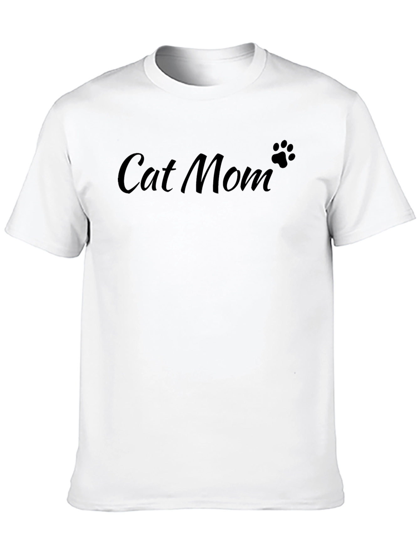 Cat Mom T-Shirt - Black Crew Neck Tee