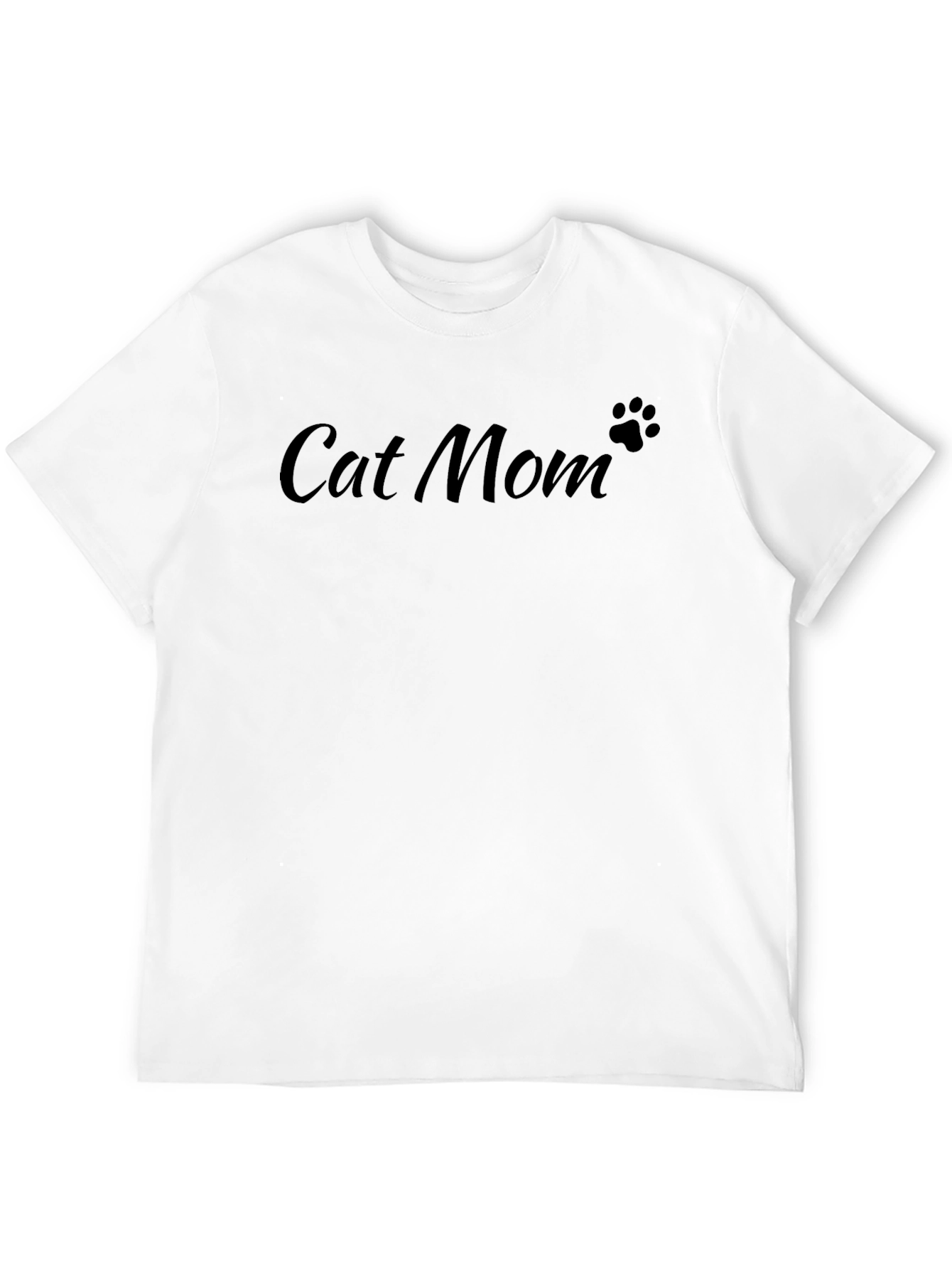 Cat Mom T-Shirt - Black Crew Neck Tee