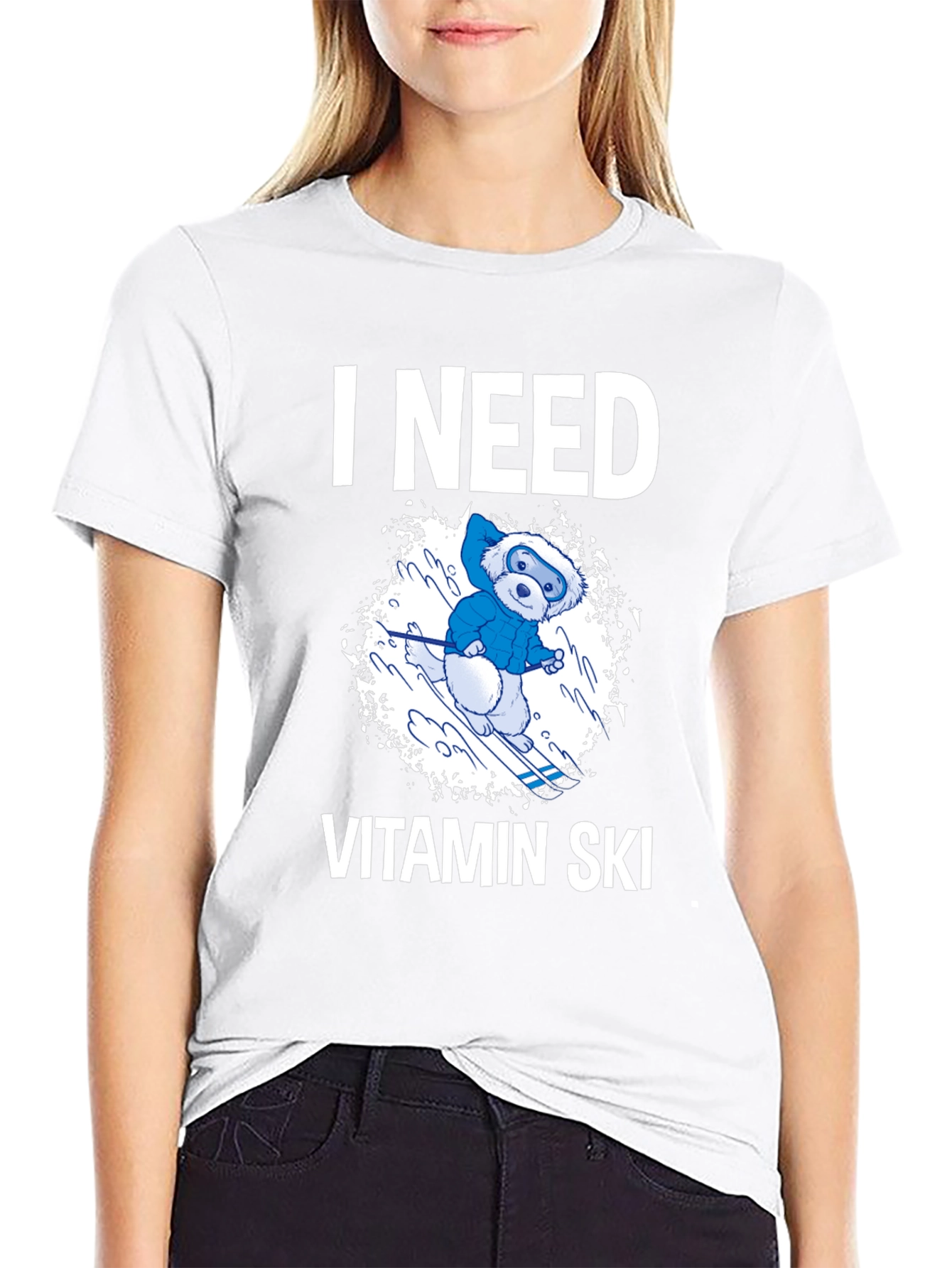 I Need Vitamin Ski T-Shirt - Fun Winter Tee