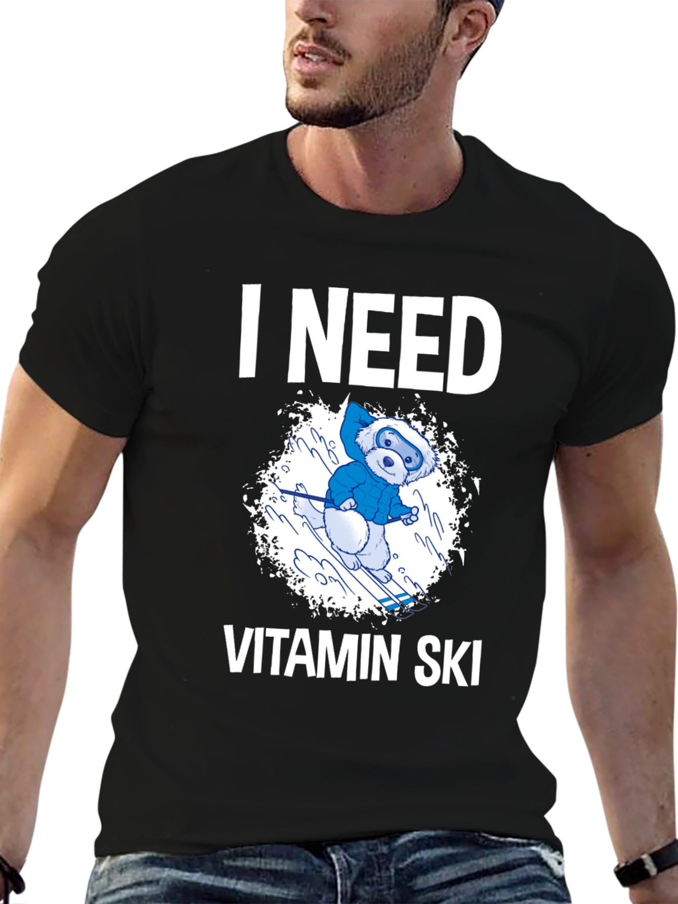 I Need Vitamin Ski T-Shirt - Fun Winter Tee