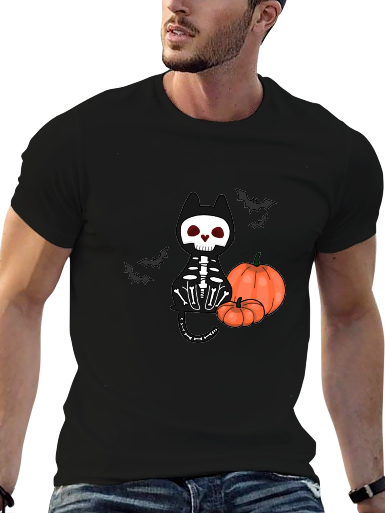 Halloween Skeleton Cat T-Shirt