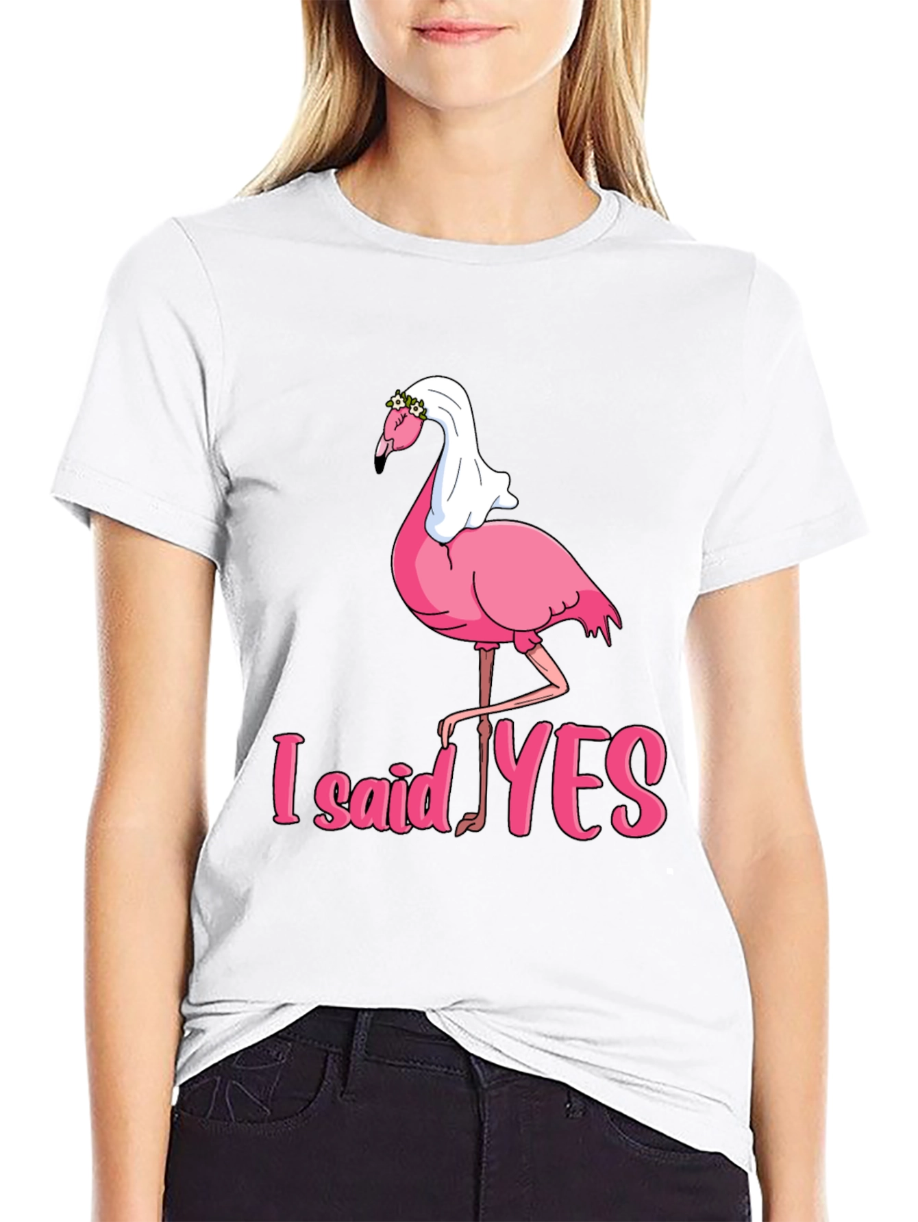 I Said Yes Flamingo Bride T-Shirt