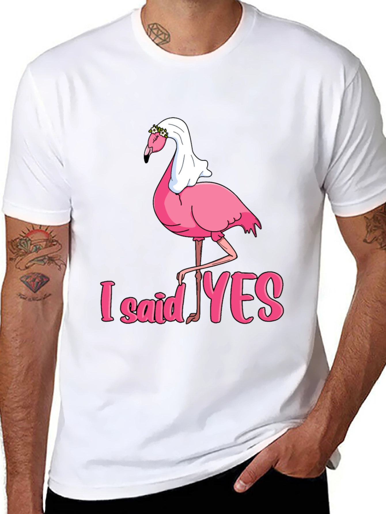 I Said Yes Flamingo Bride T-Shirt