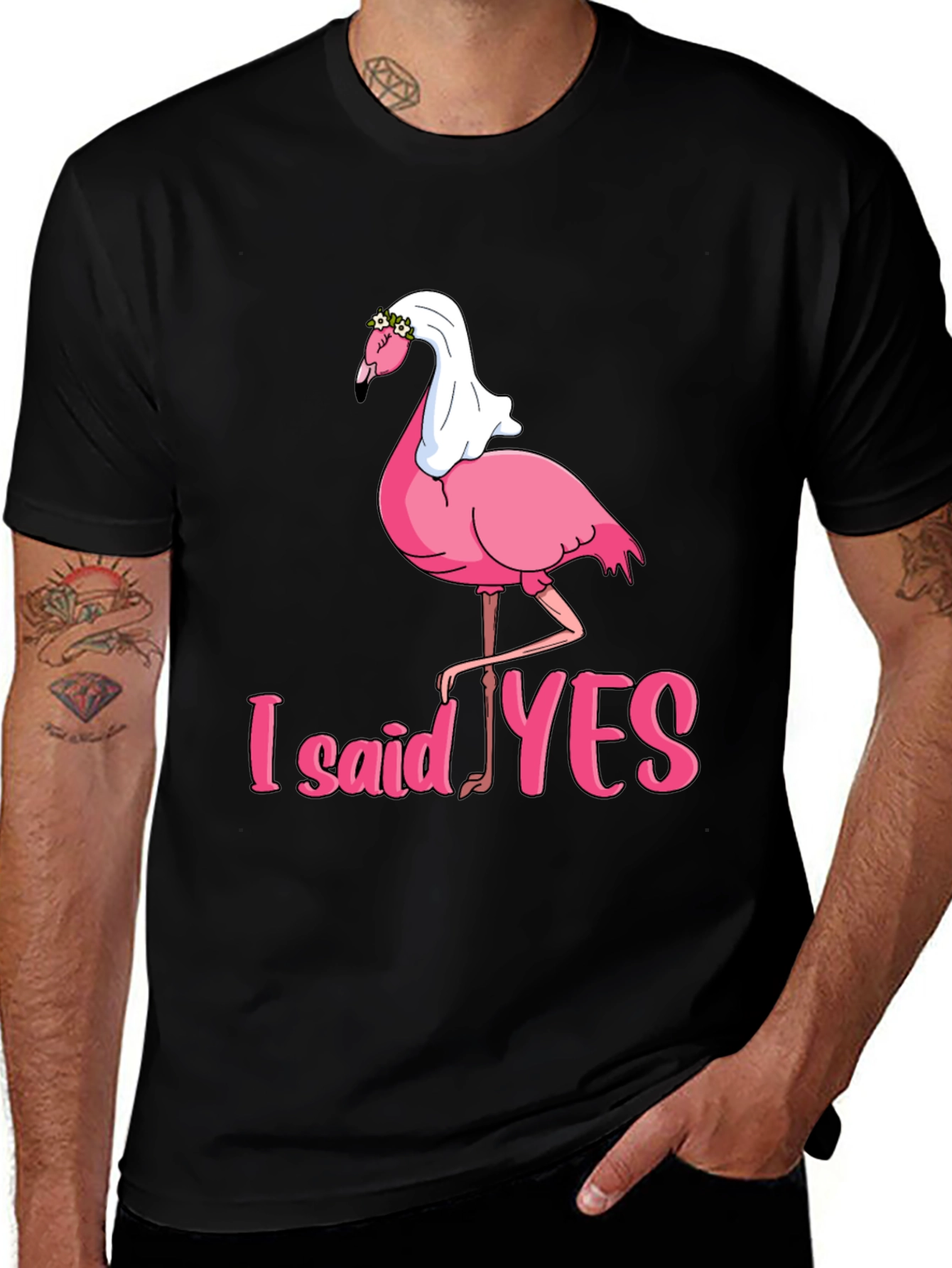 I Said Yes Flamingo Bride T-Shirt