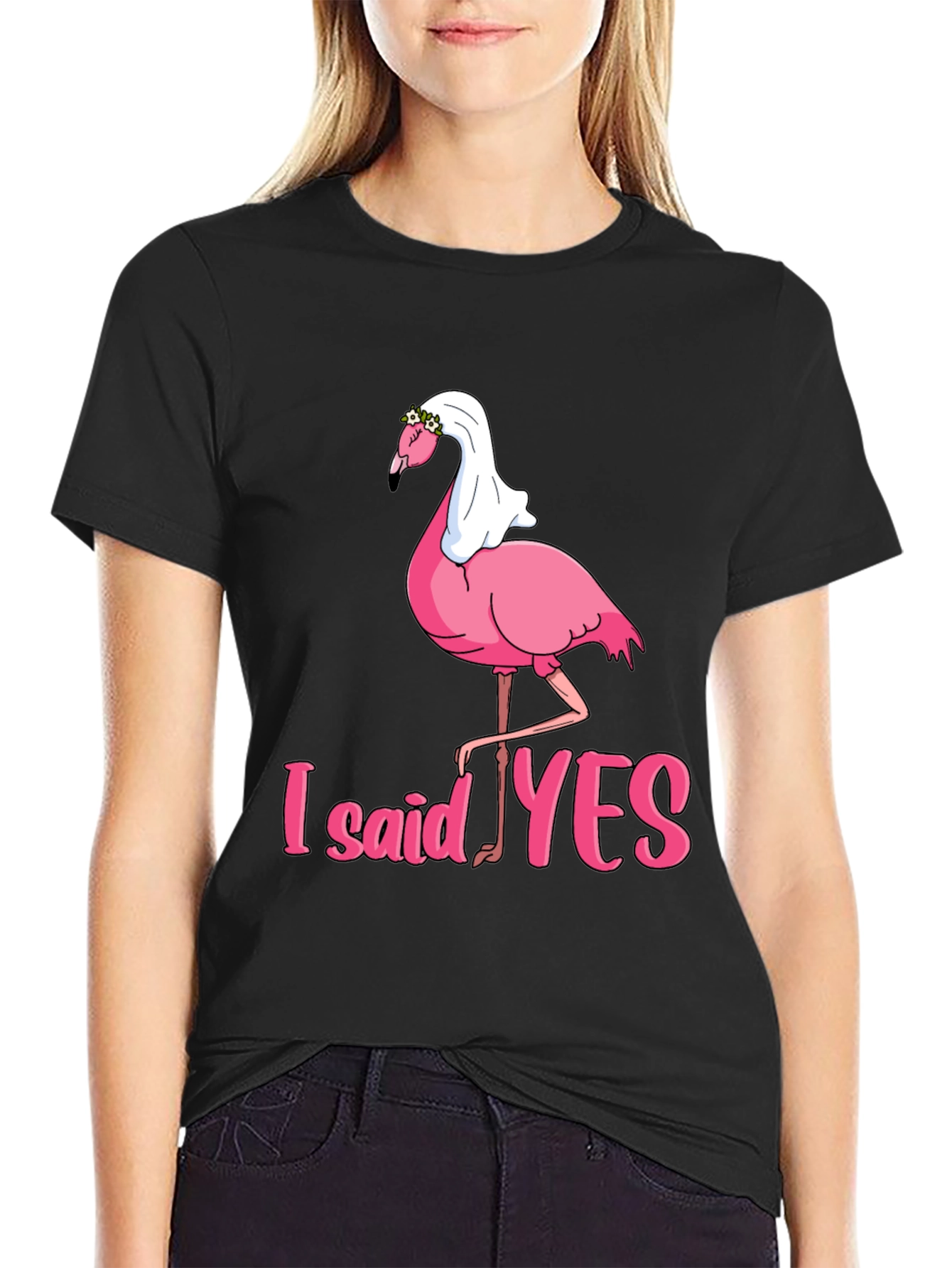 I Said Yes Flamingo Bride T-Shirt