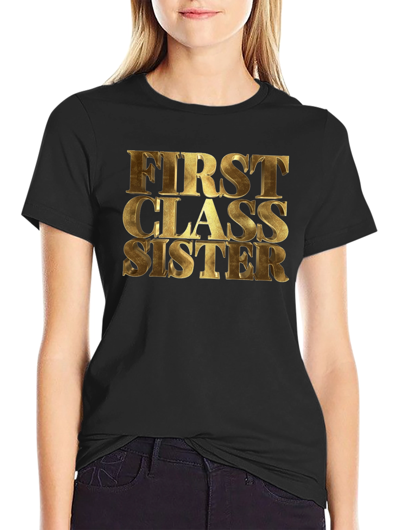 First Class Sister Graphic Tee - Black