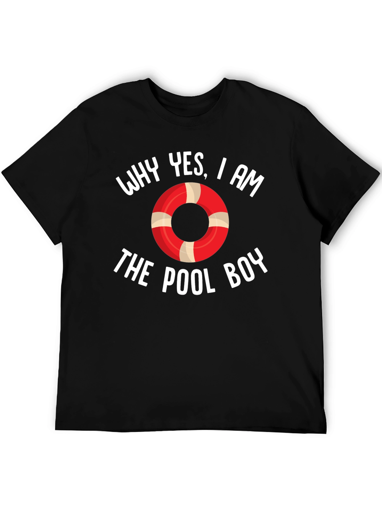 Pool Boy Graphic T-Shirt - Black Cotton Blend Tee