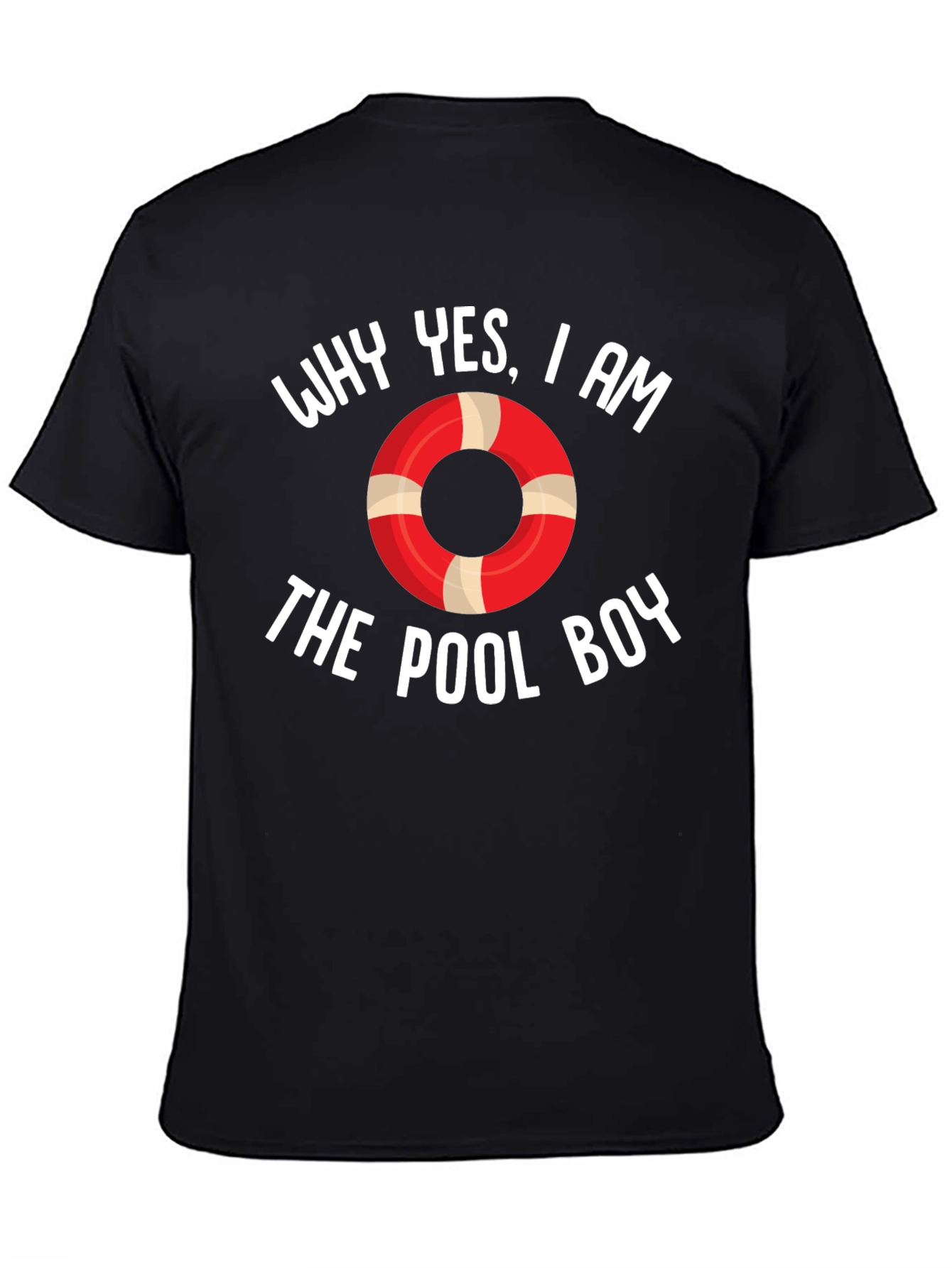 Pool Boy Graphic T-Shirt - Black Cotton Blend Tee
