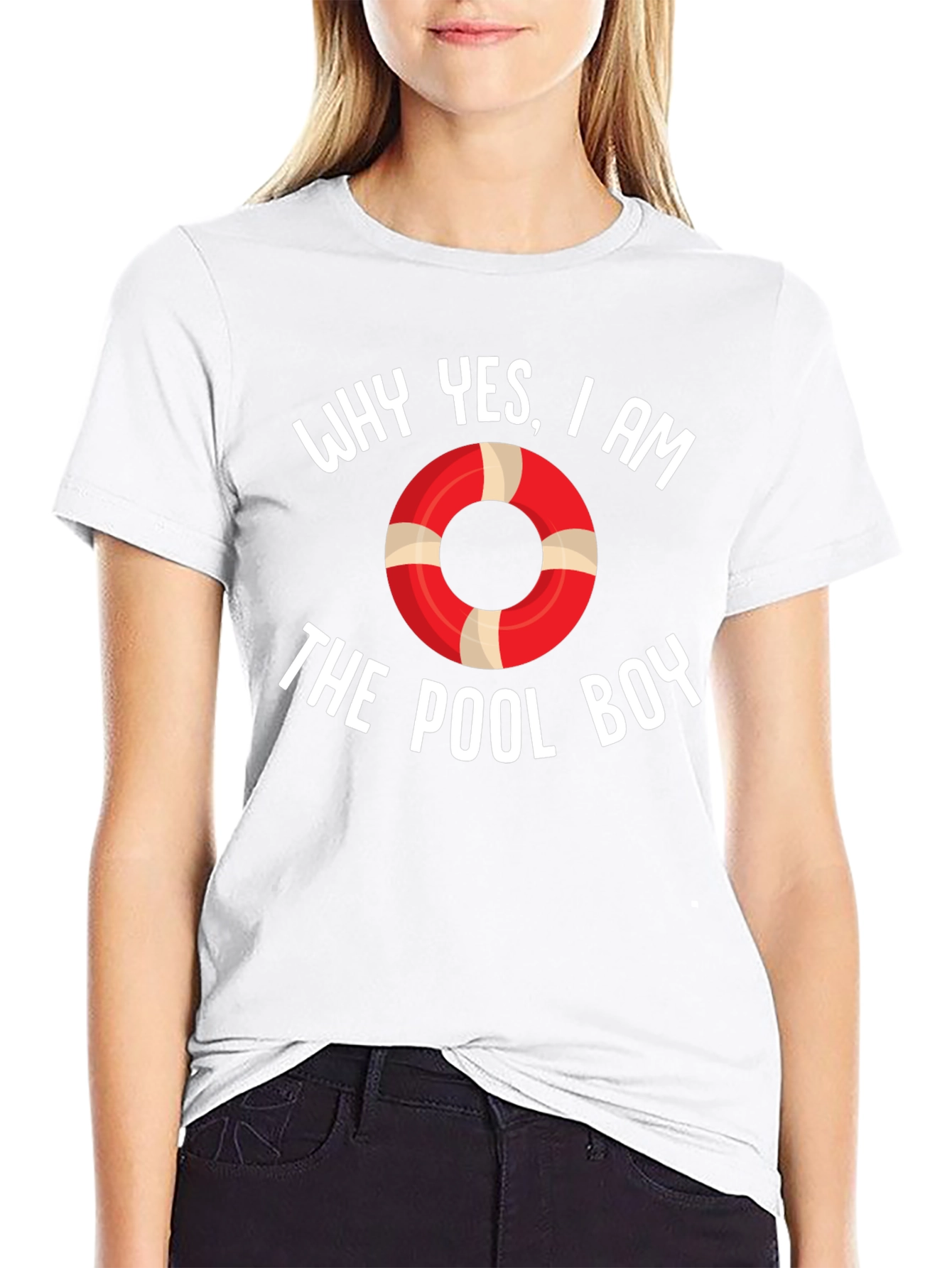 Pool Boy Graphic T-Shirt - Black Cotton Blend Tee