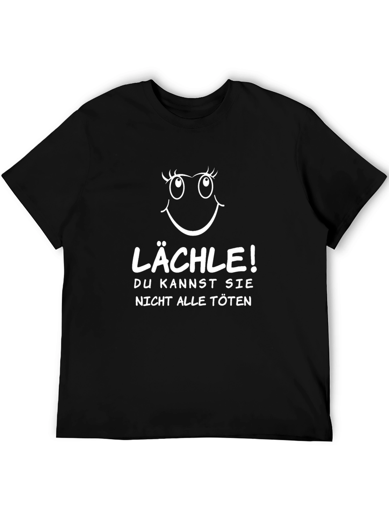 Lächle! Graphic Print Black T-Shirt
