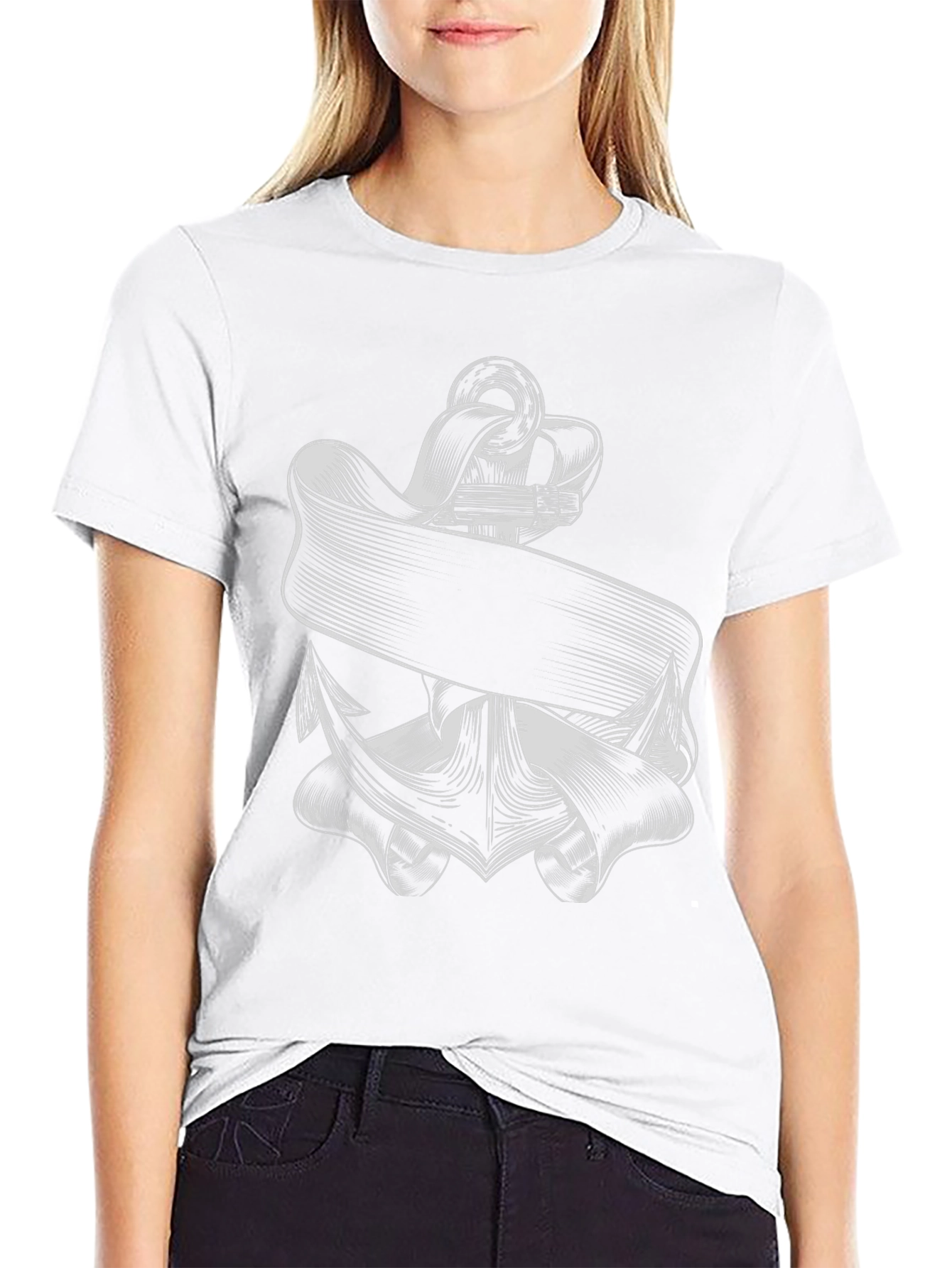 Nautical Anchor Graphic Tee - Classic Black T-Shirt