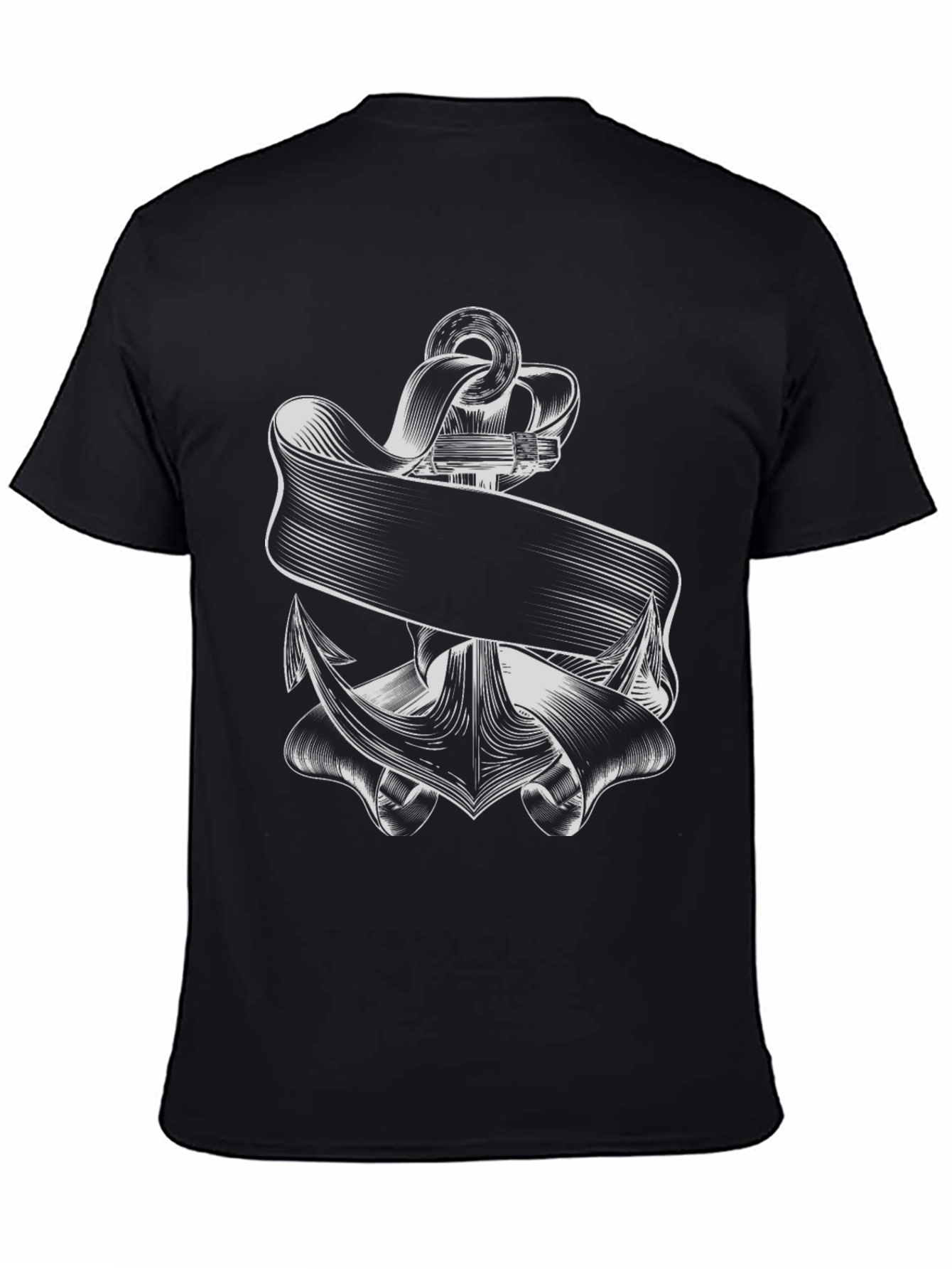 Nautical Anchor Graphic Tee - Classic Black T-Shirt