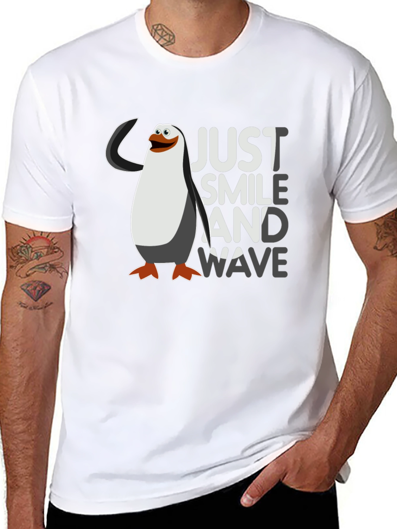 Just Smile and Wave Penguin T-Shirt