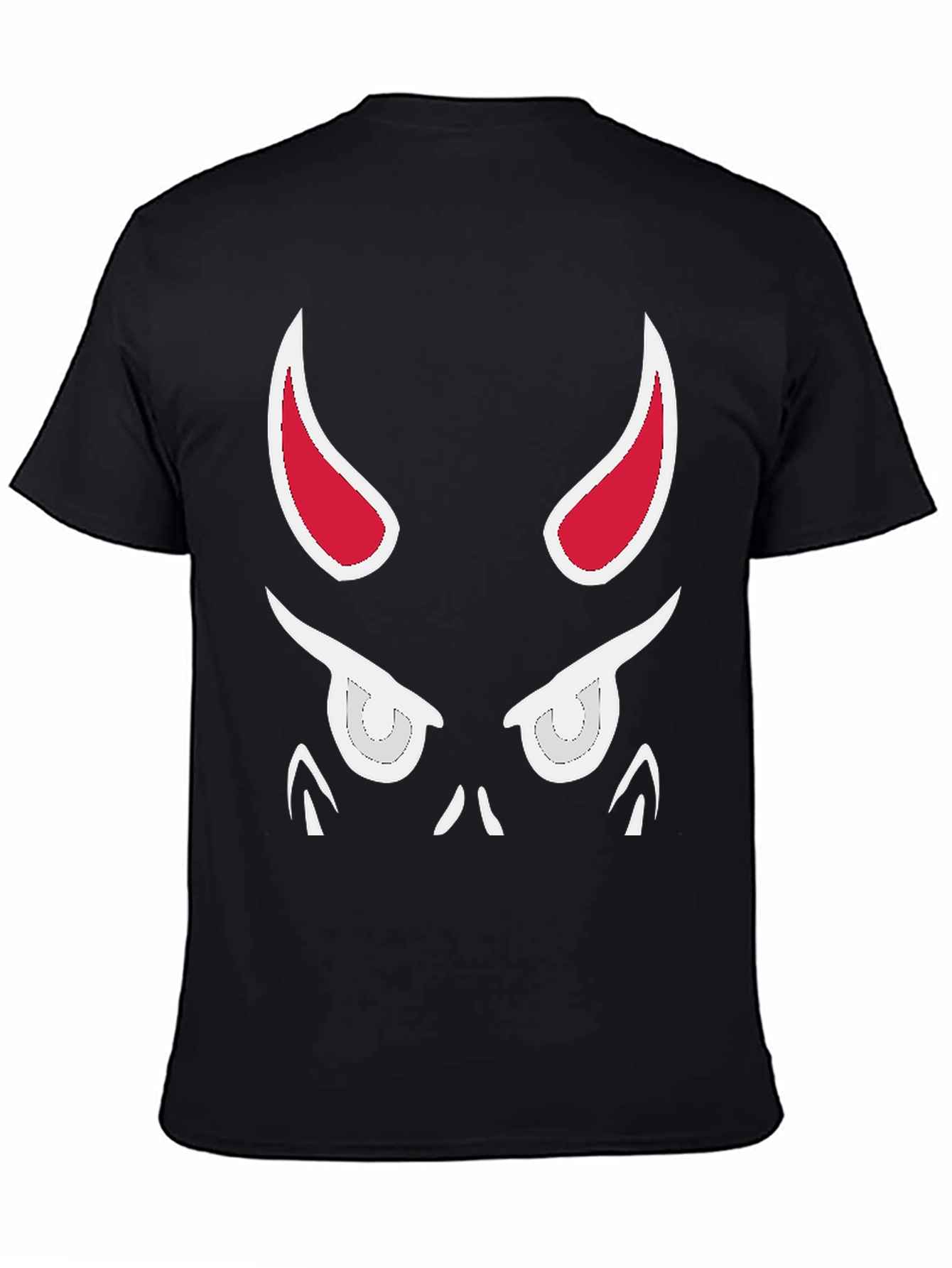 Devil Face Graphic Tee - Black Cotton T-Shirt