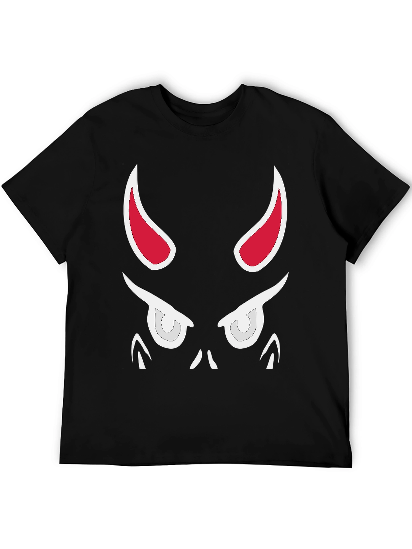 Devil Face Graphic Tee - Black Cotton T-Shirt