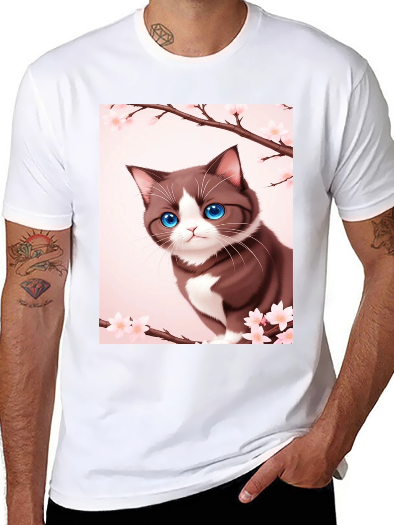 Anime Cat Blossom T-Shirt