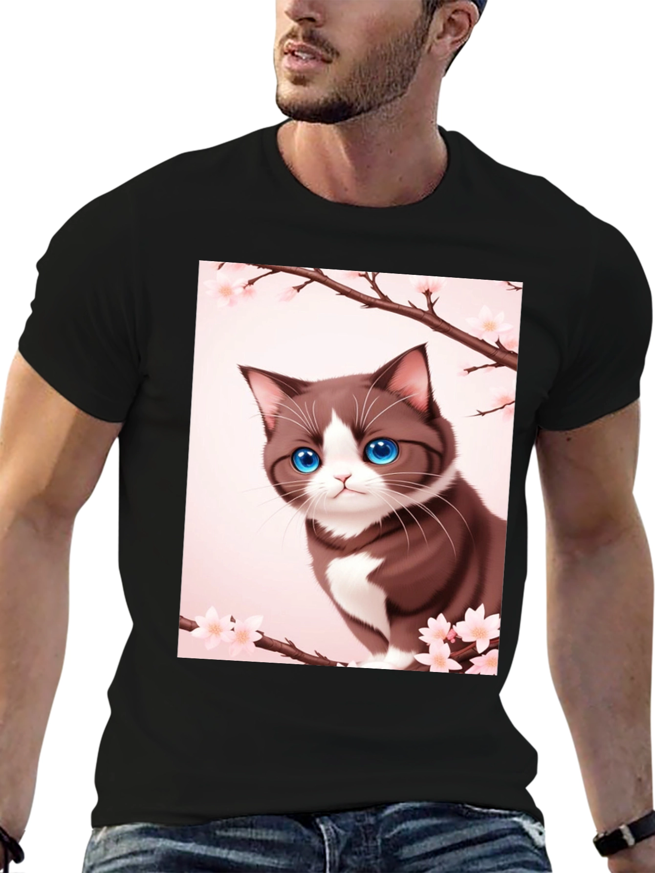 Anime Cat Blossom T-Shirt
