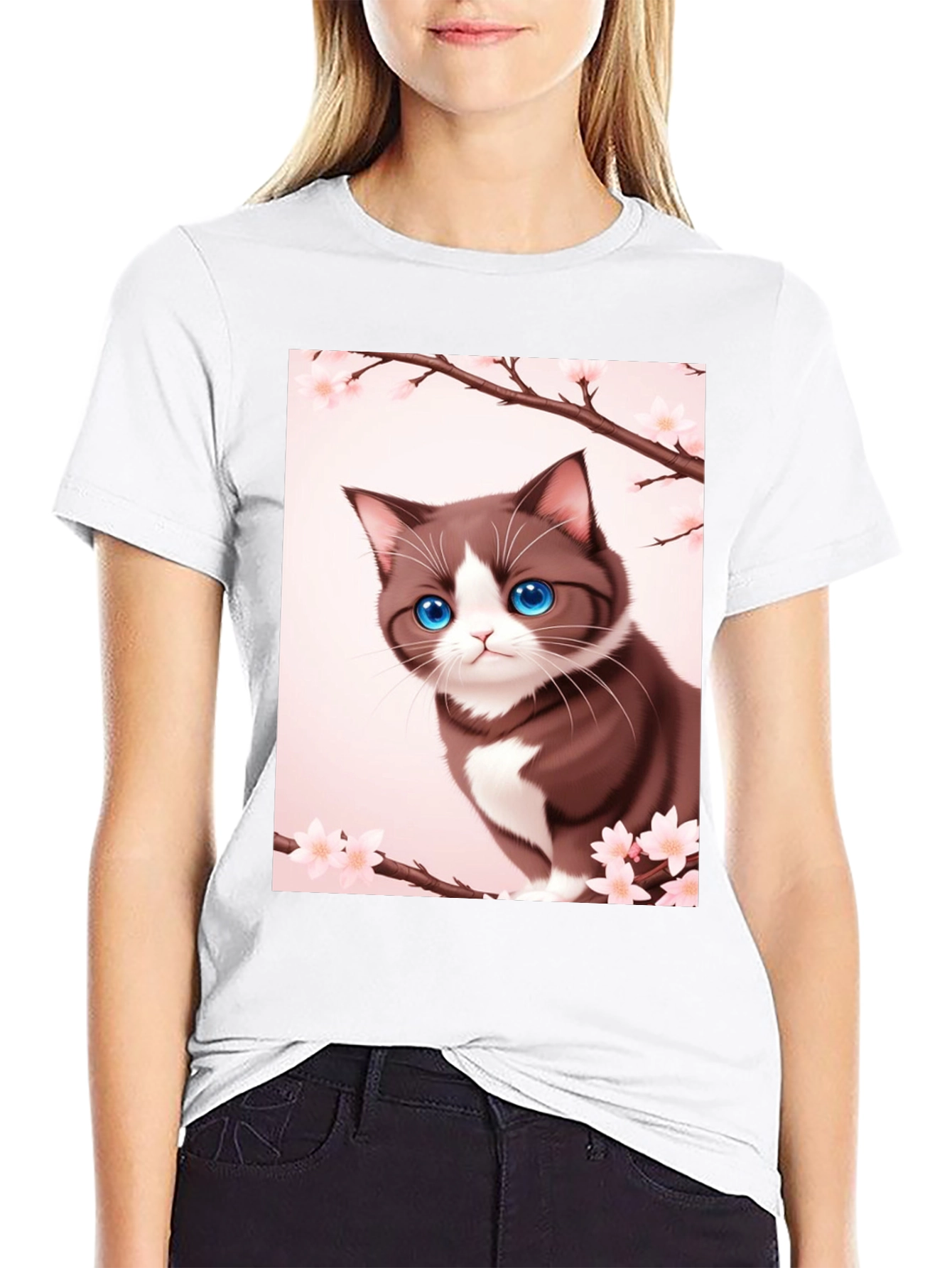 Anime Cat Blossom T-Shirt