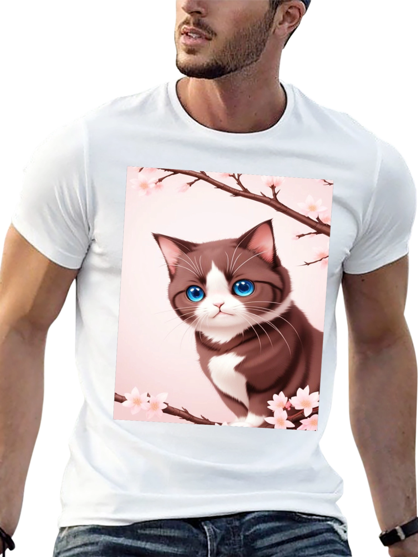 Anime Cat Blossom T-Shirt