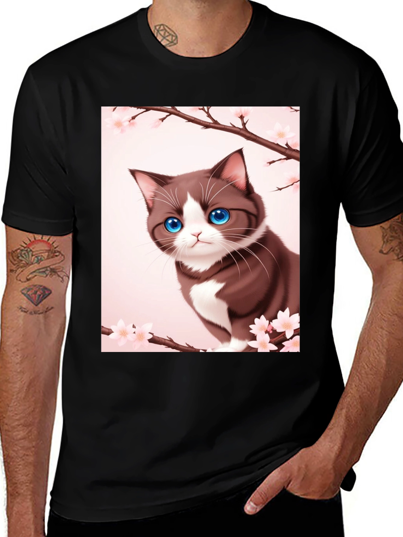 Anime Cat Blossom T-Shirt
