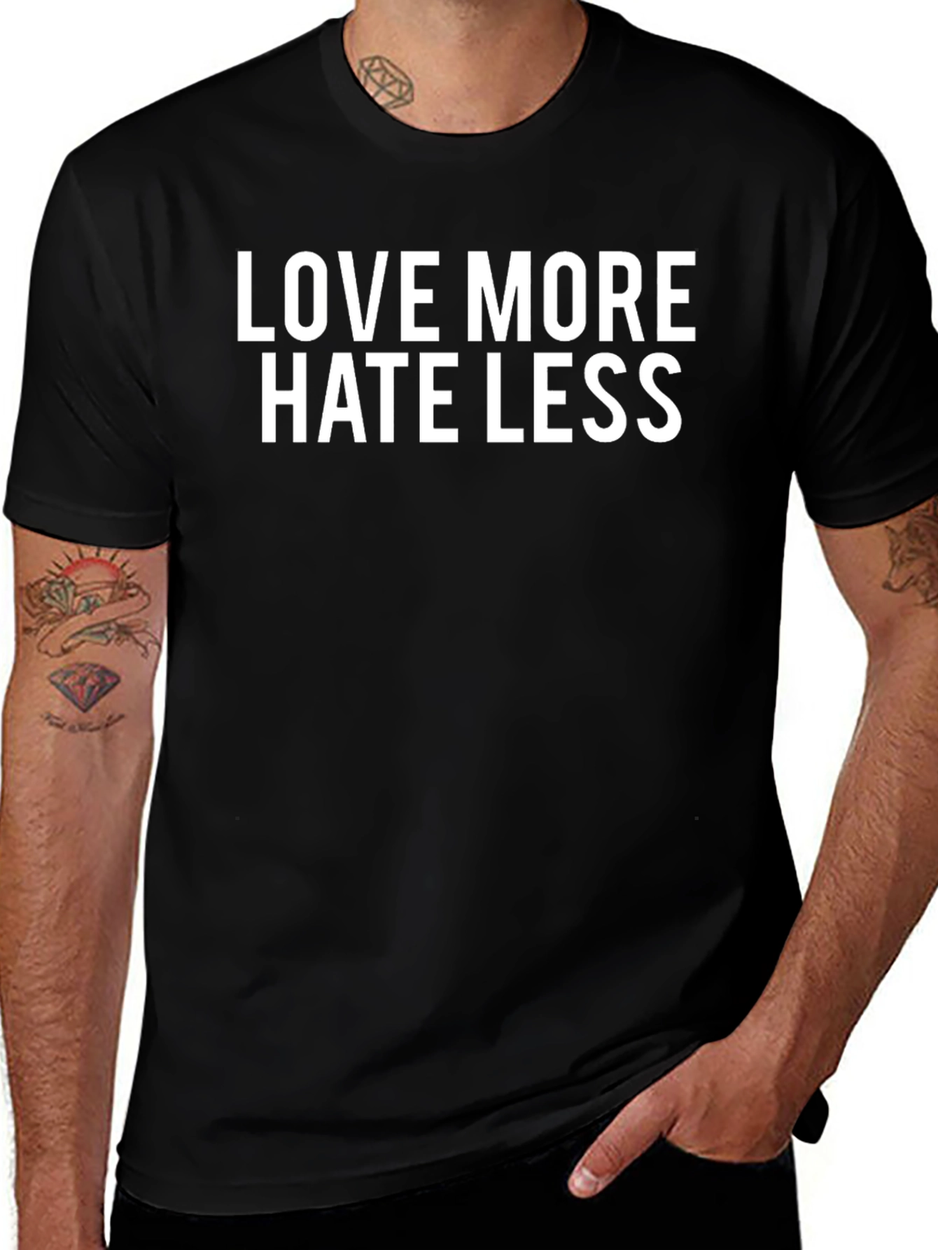 Love More Hate Less Graphic T-Shirt