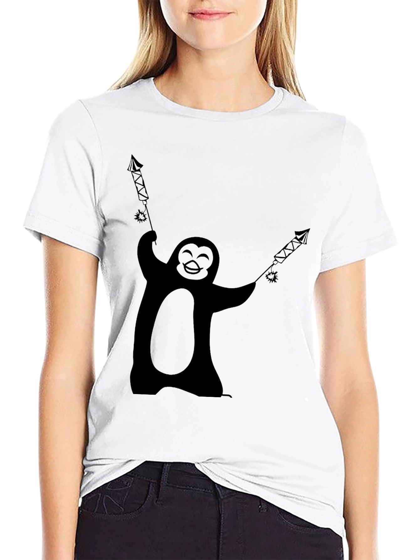 Penguin Fireworks Graphic Tee - Black