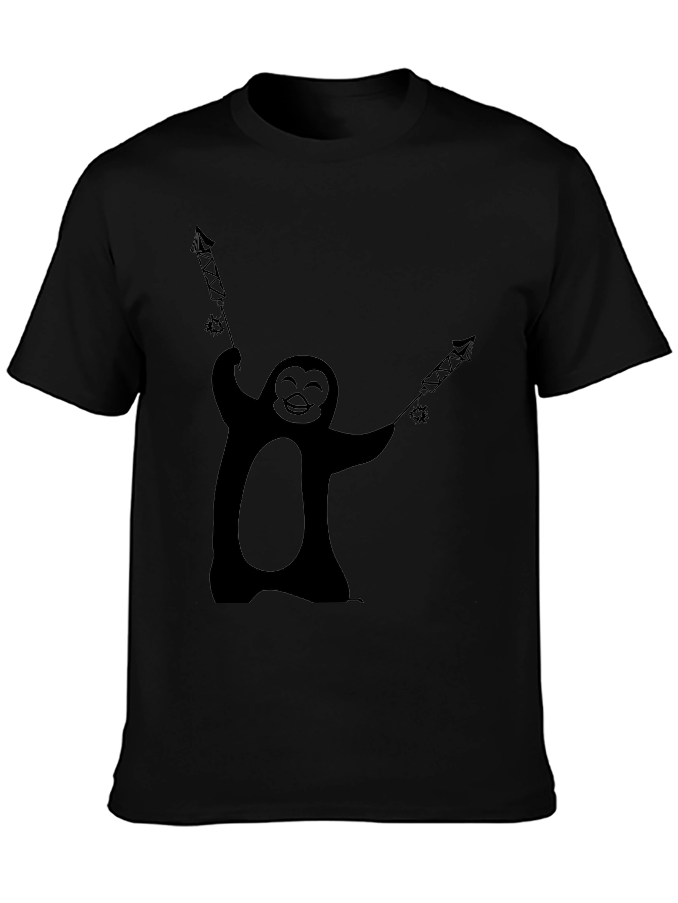 Penguin Fireworks Graphic Tee - Black