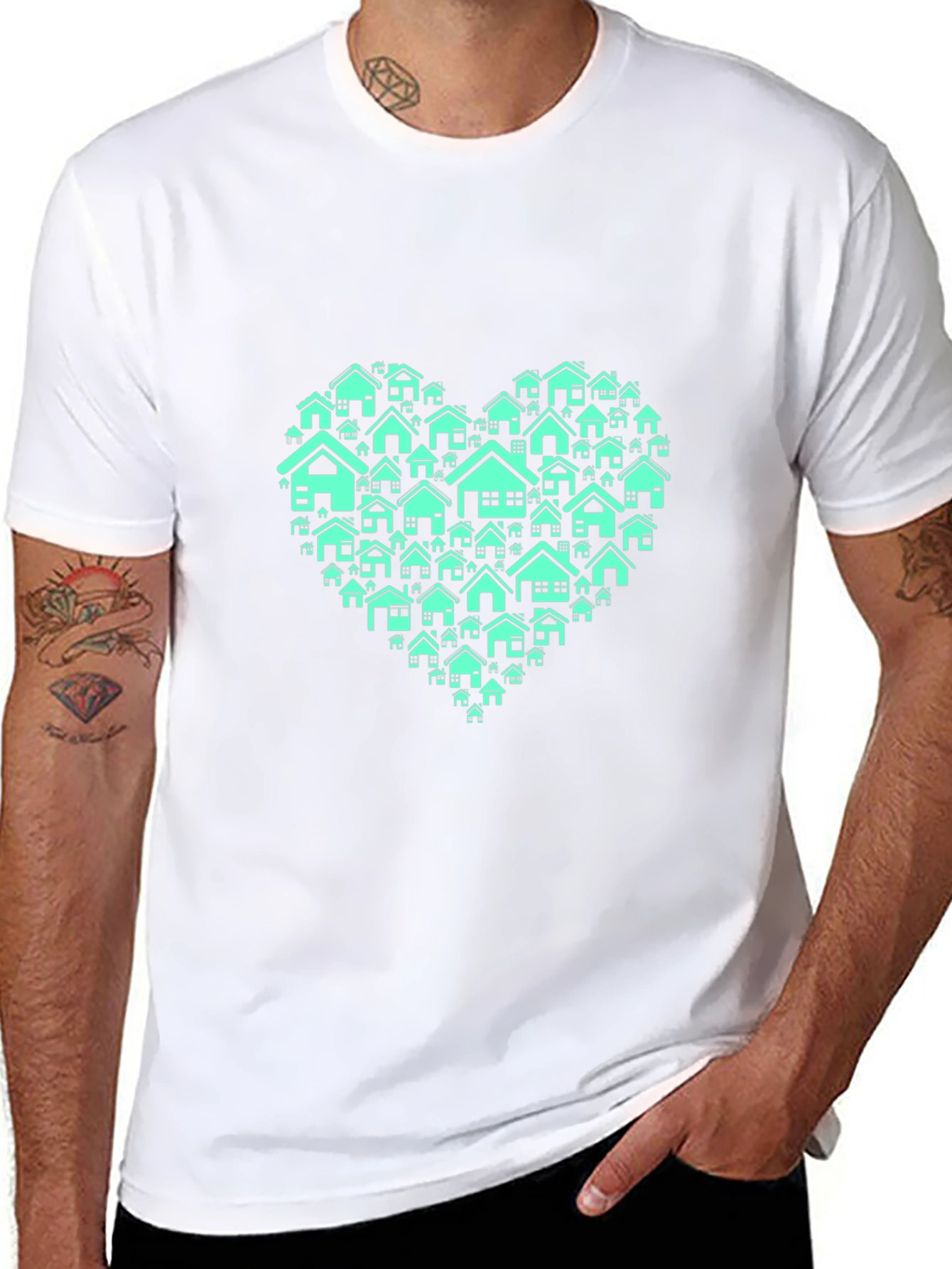Heart of Homes Graphic T-Shirt - Black