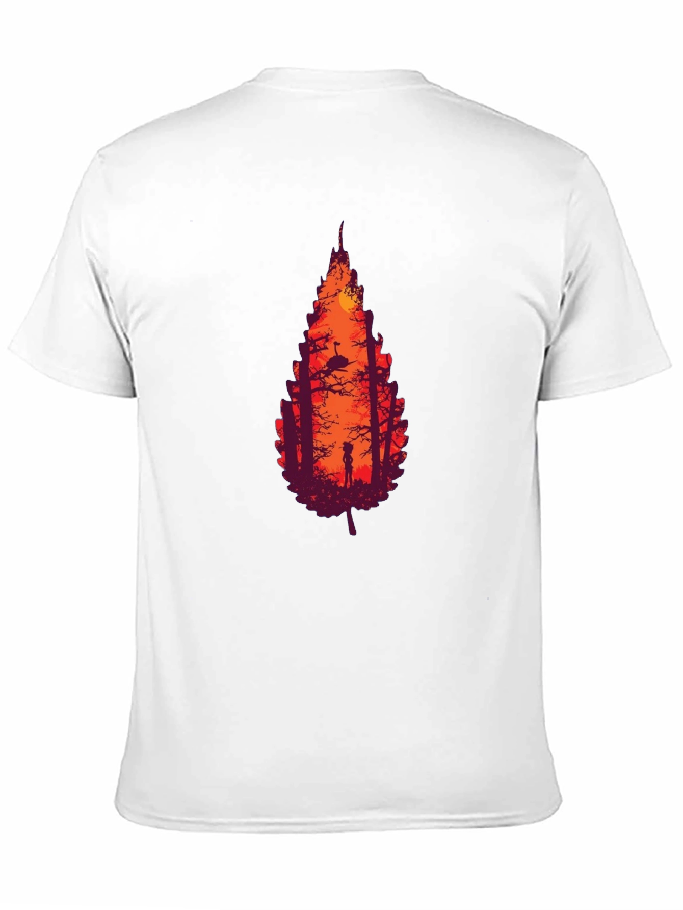 Nature Silhouette Leaf Graphic T-Shirt