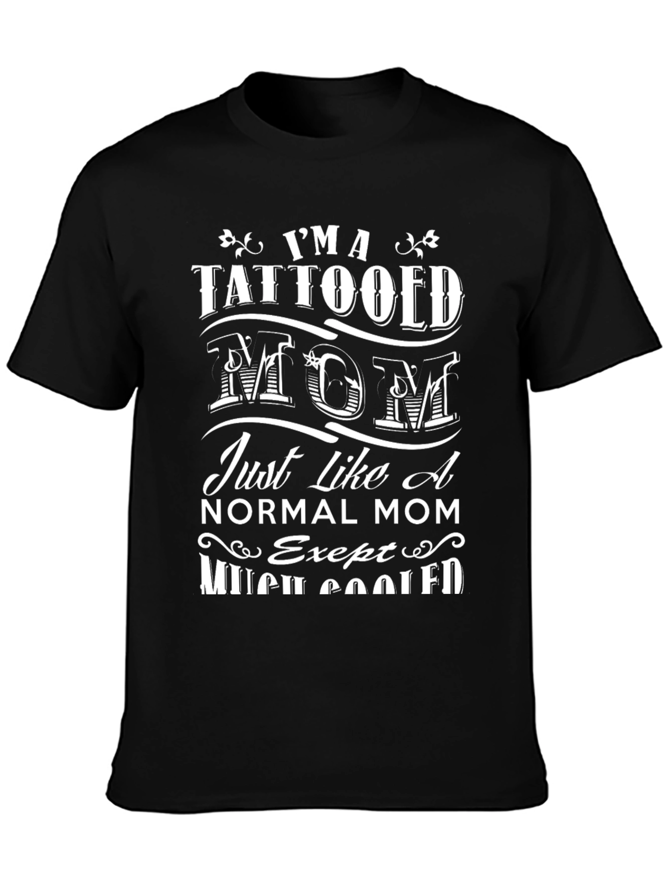 Tattooed Mom Graphic Tee - Black Cotton T-Shirt