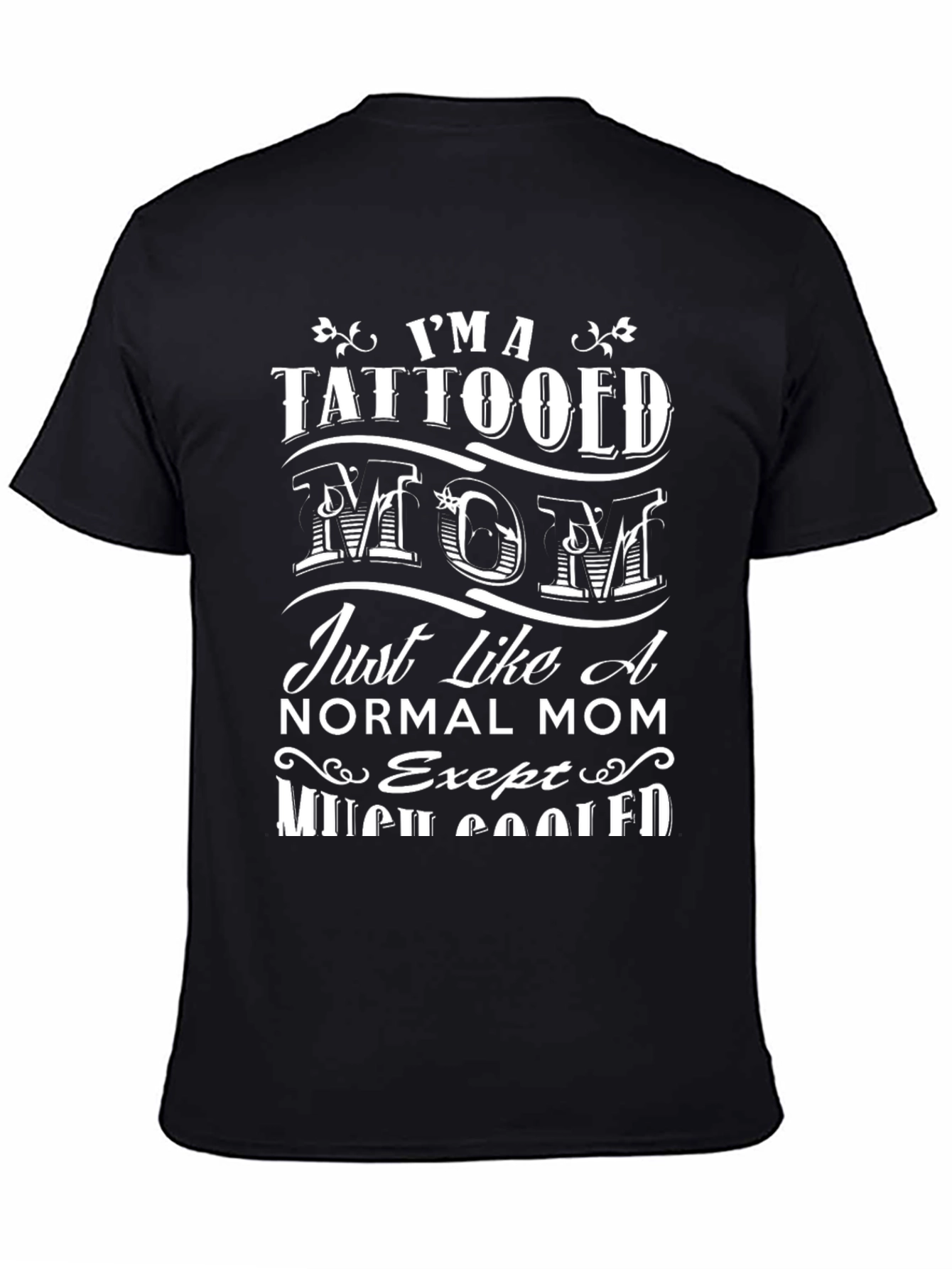 Tattooed Mom Graphic Tee - Black Cotton T-Shirt