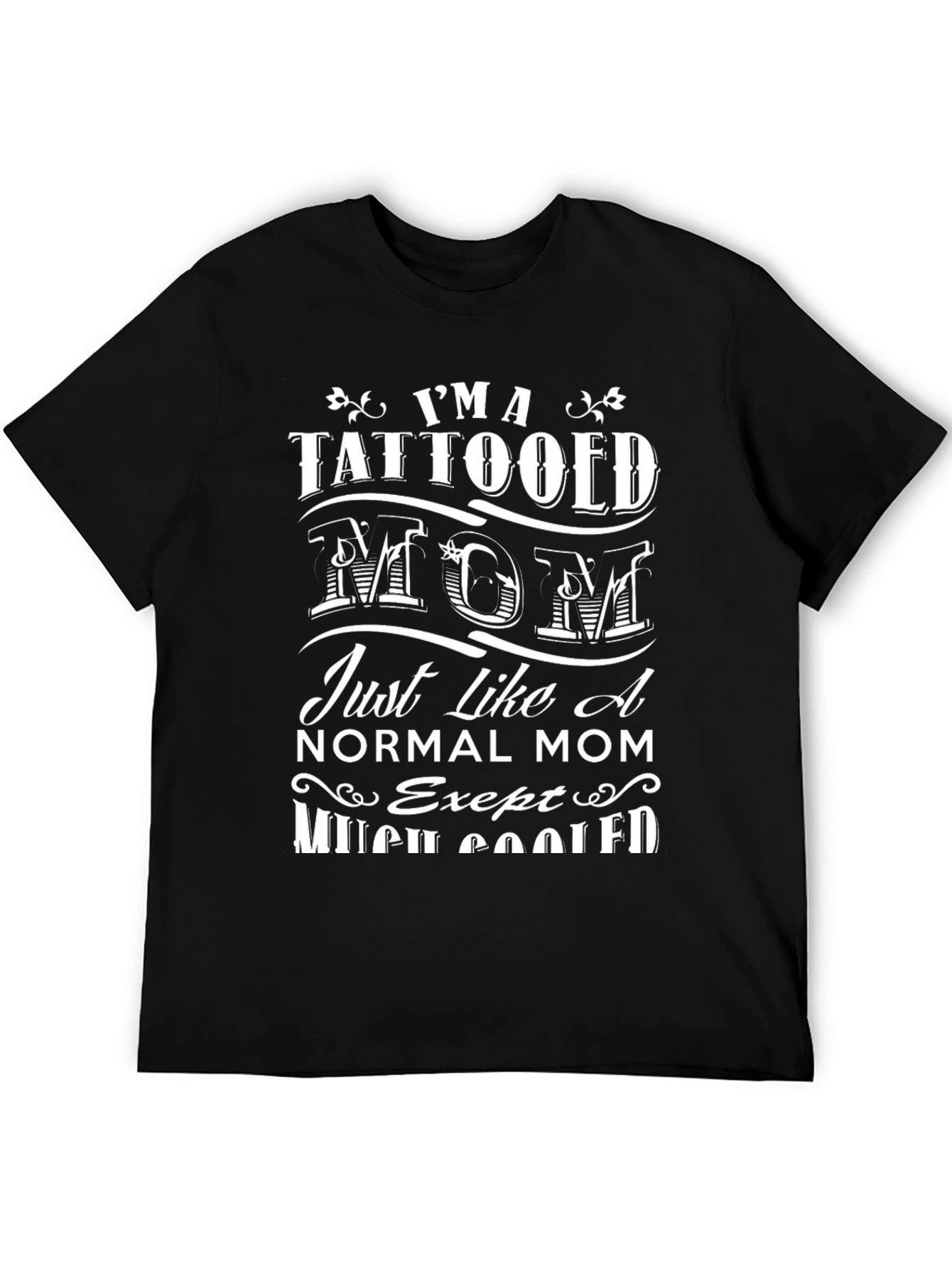 Tattooed Mom Graphic Tee - Black Cotton T-Shirt