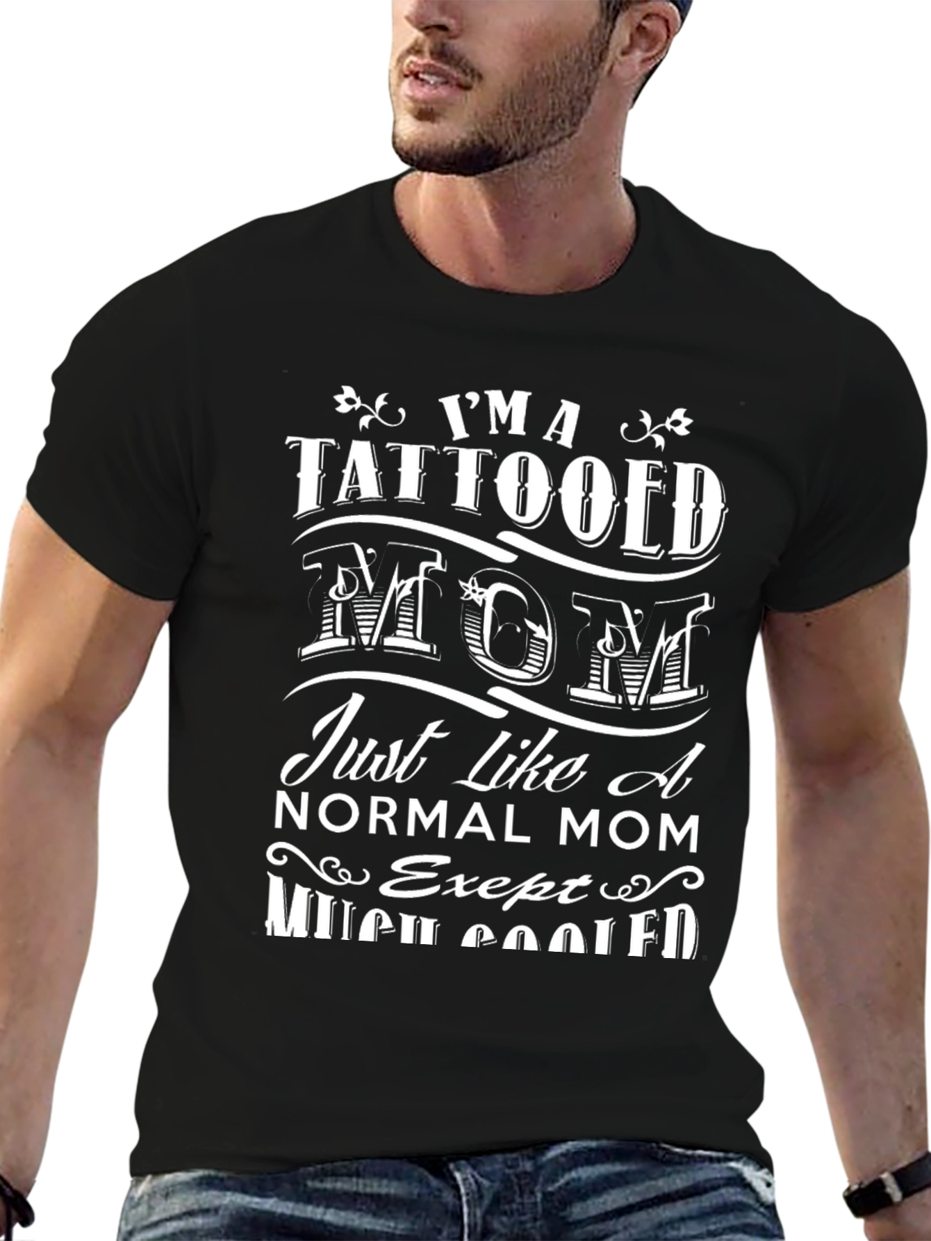 Tattooed Mom Graphic Tee - Black Cotton T-Shirt